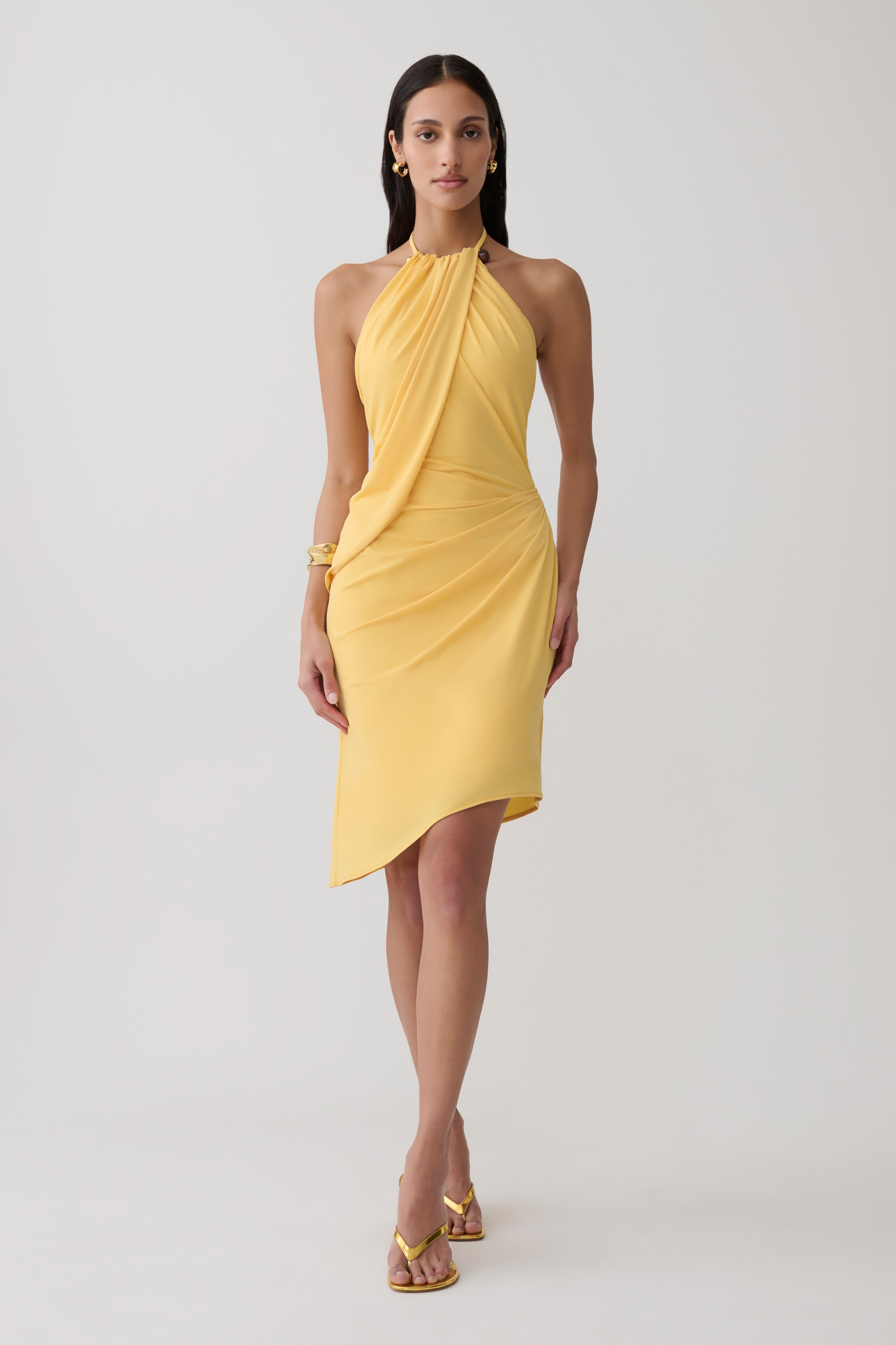 Yuna Draped Hardware Midi Dress - Mango
