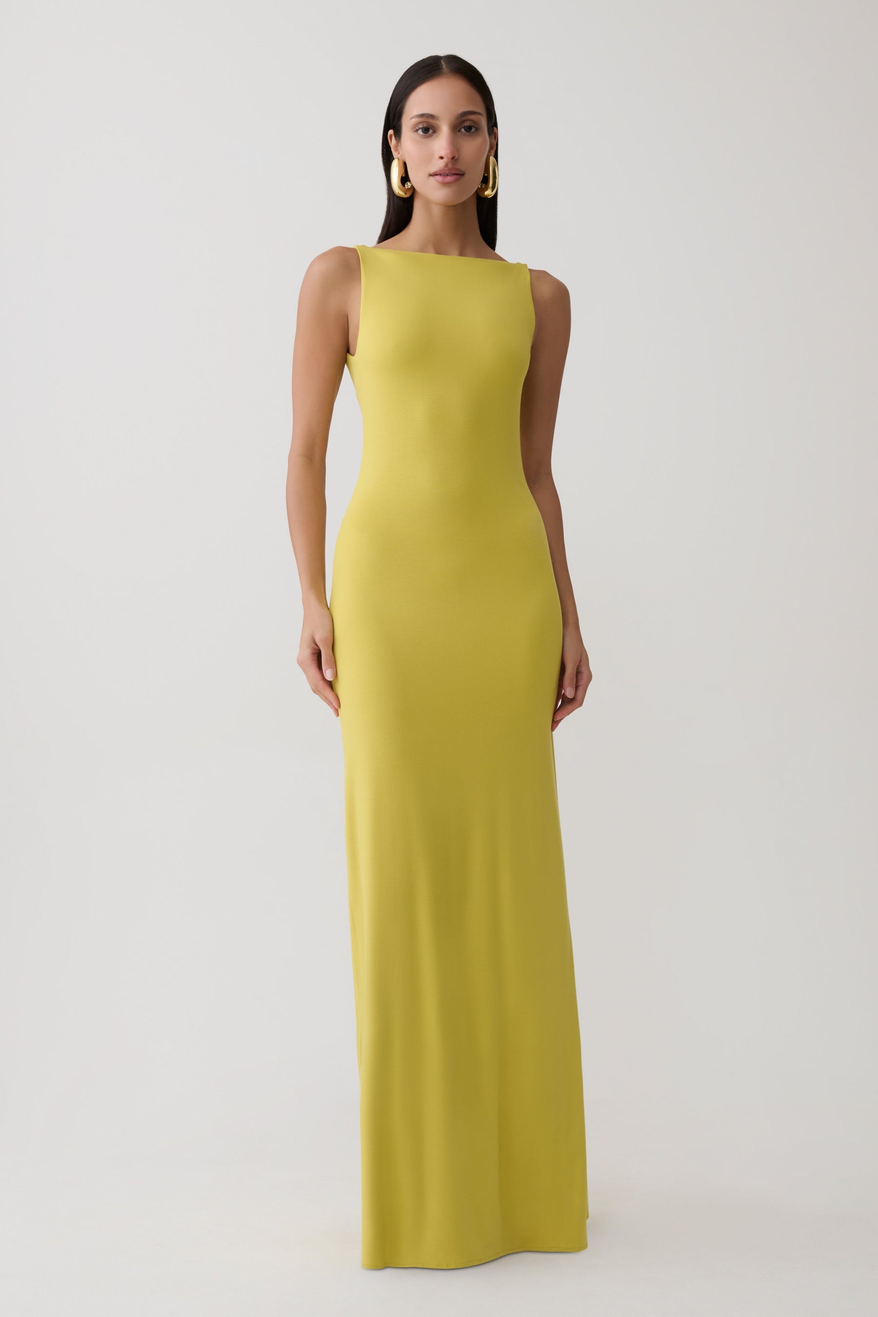 Yura Backless Twist Maxi Dress - Orchard Moss