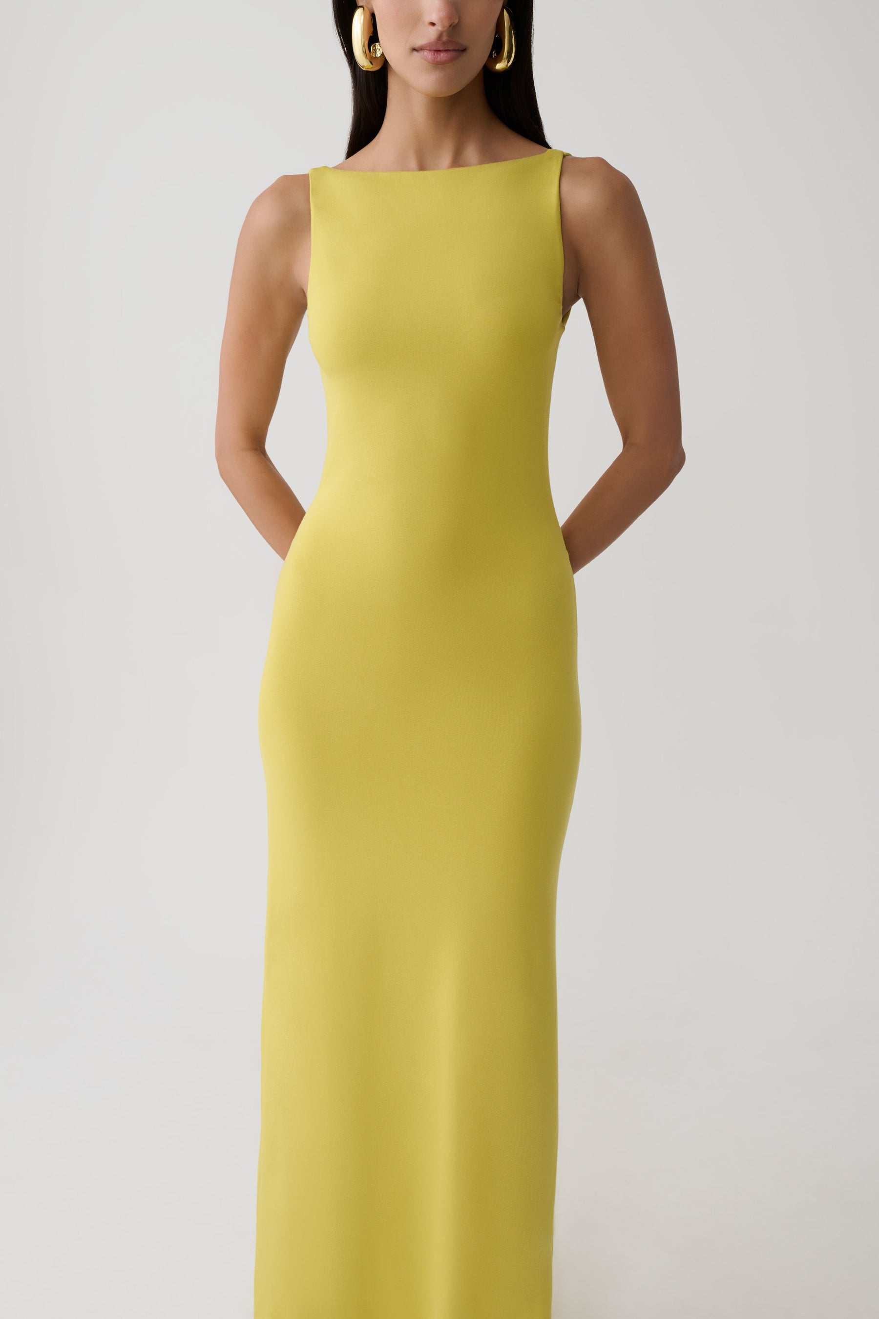 Yura Backless Twist Maxi Dress - Orchard Moss