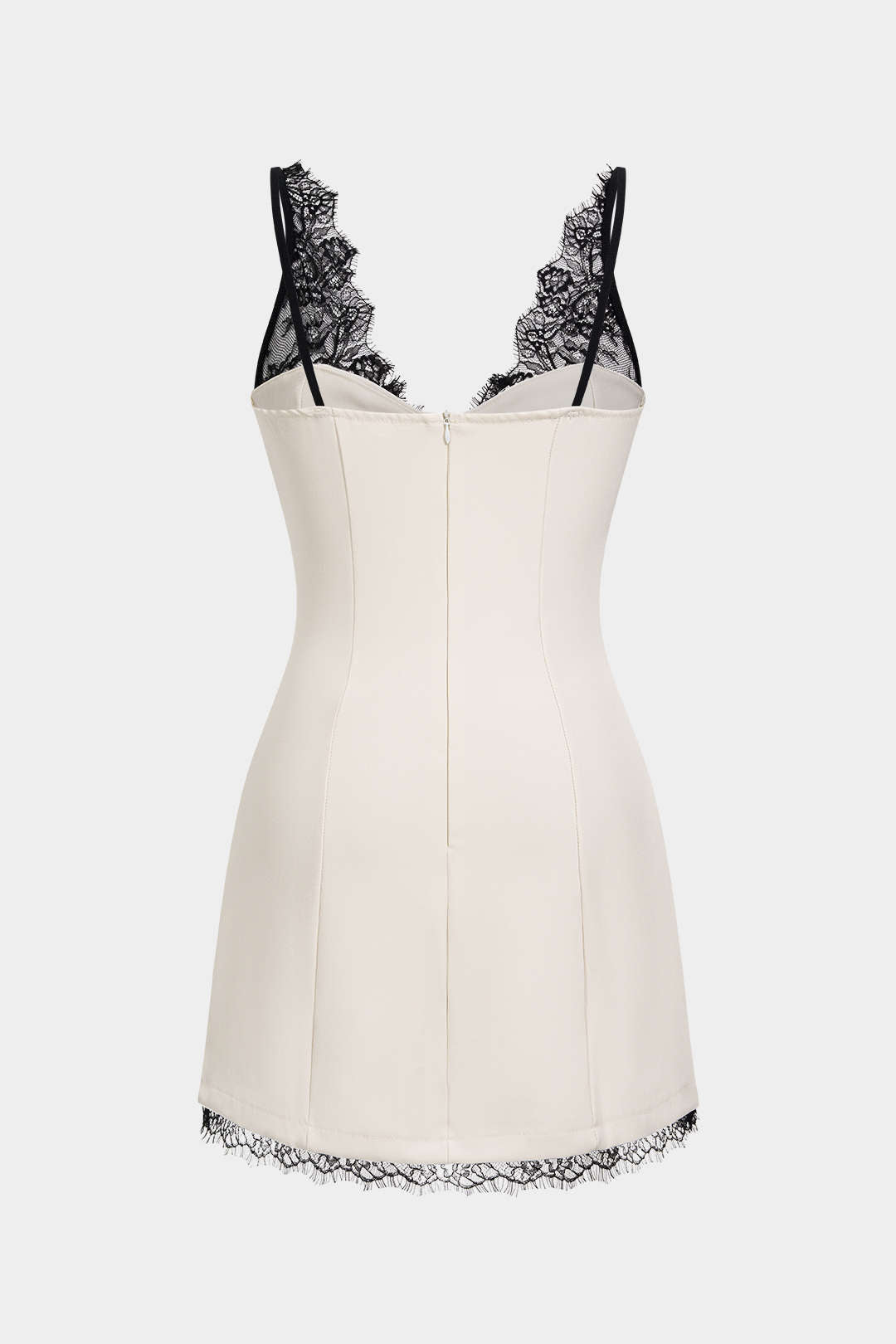 Lace Patchwork V-Neck Slip Sleeveless Mini Dress