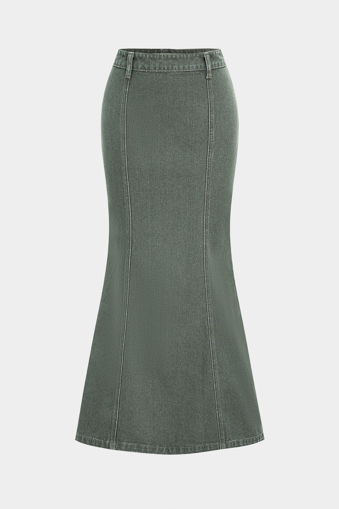 Denim High Waist Slit Mermaid Skirt