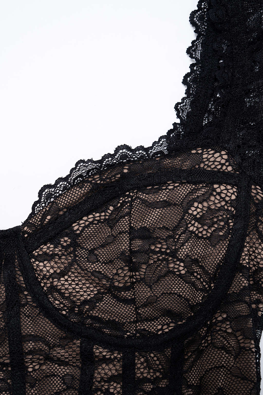 Lace V-Neck Corset Backless Long Sleeve Mini Dress
