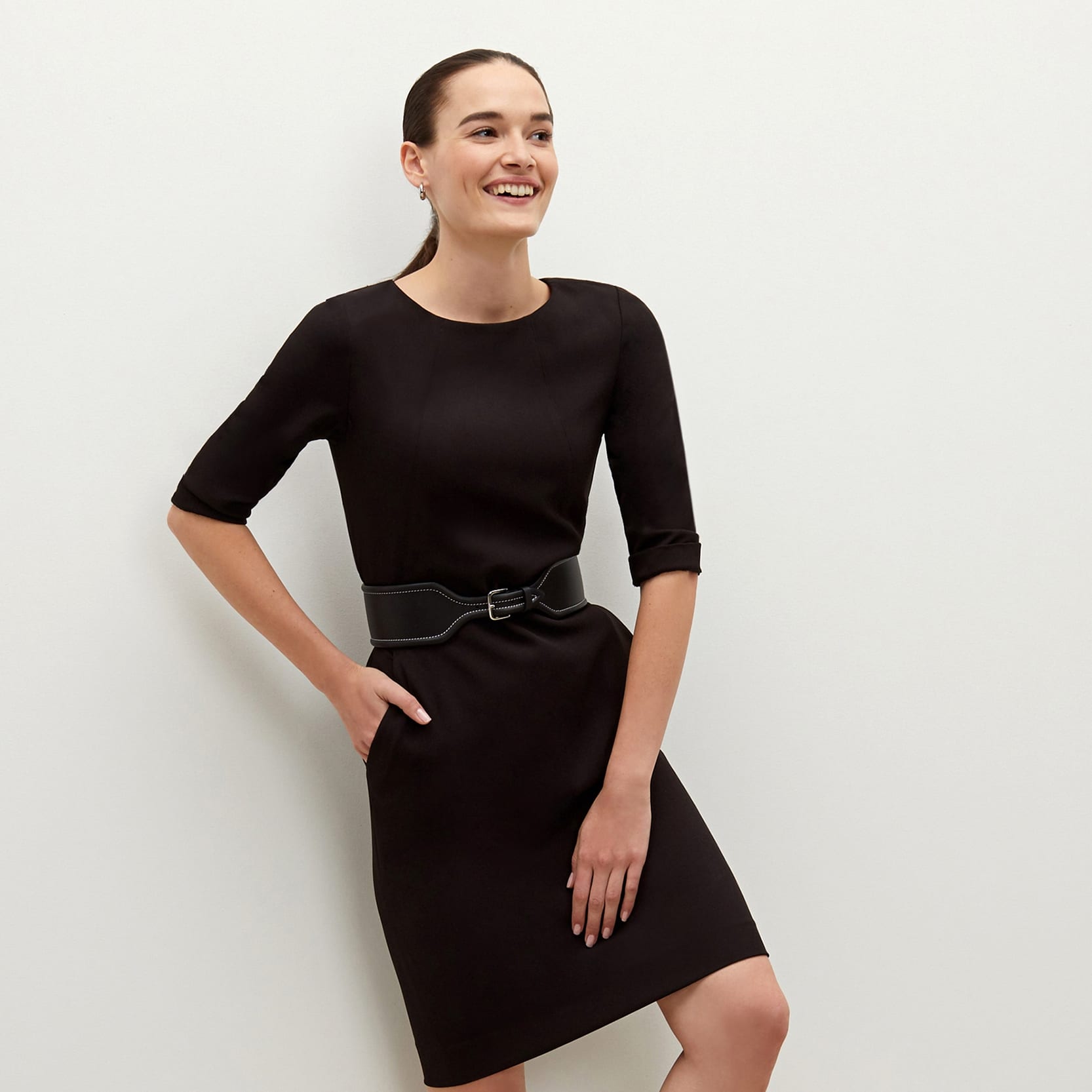 Etsuko Dress - Recycled WonderTex :: Black