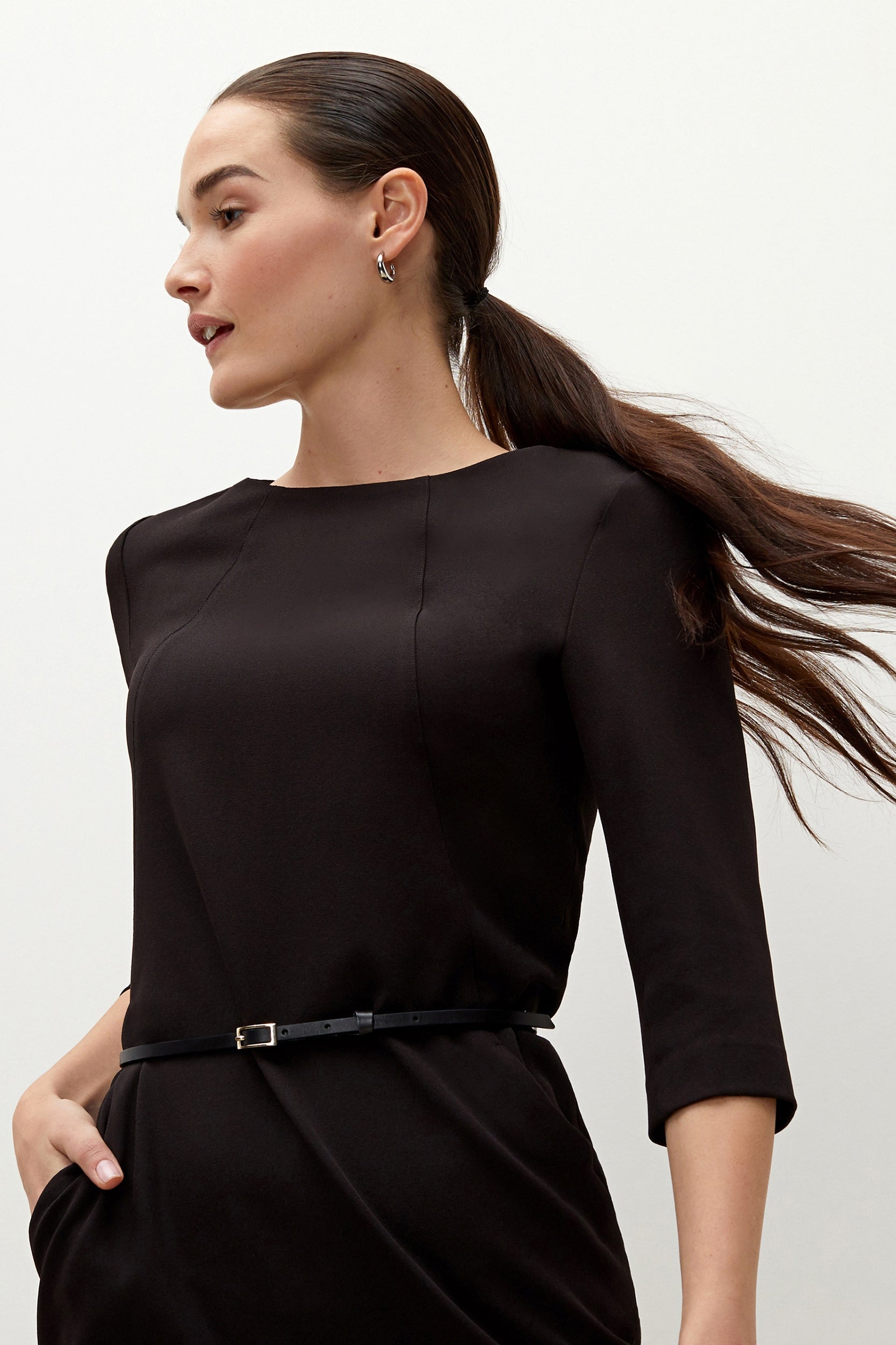 Etsuko Dress - Recycled WonderTex :: Black