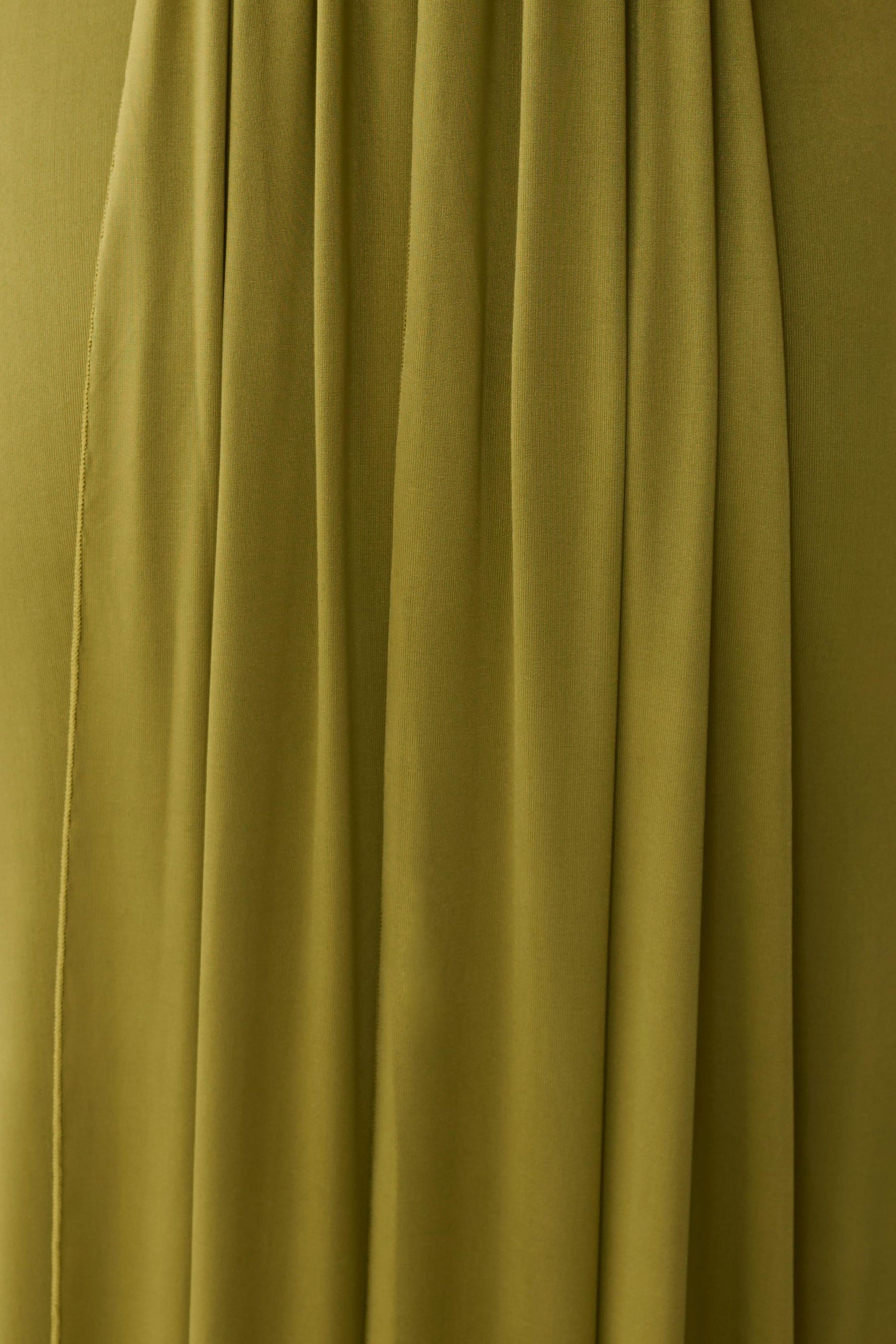 Maely Gathered Slinky Maxi Dress - Olive
