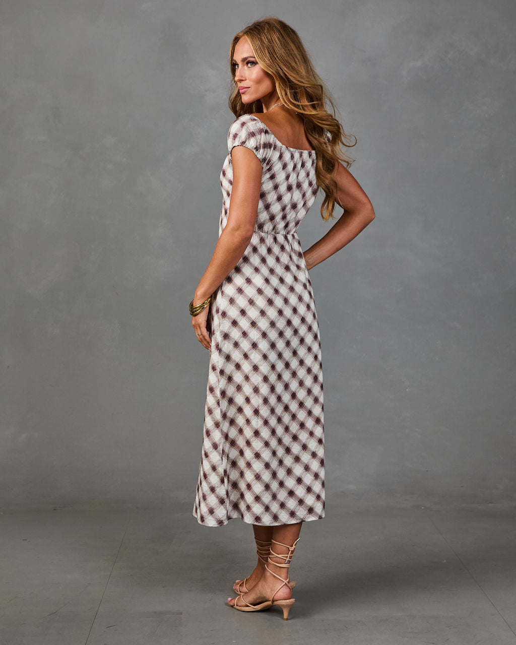 Estate Check Plaid Maxi Dress