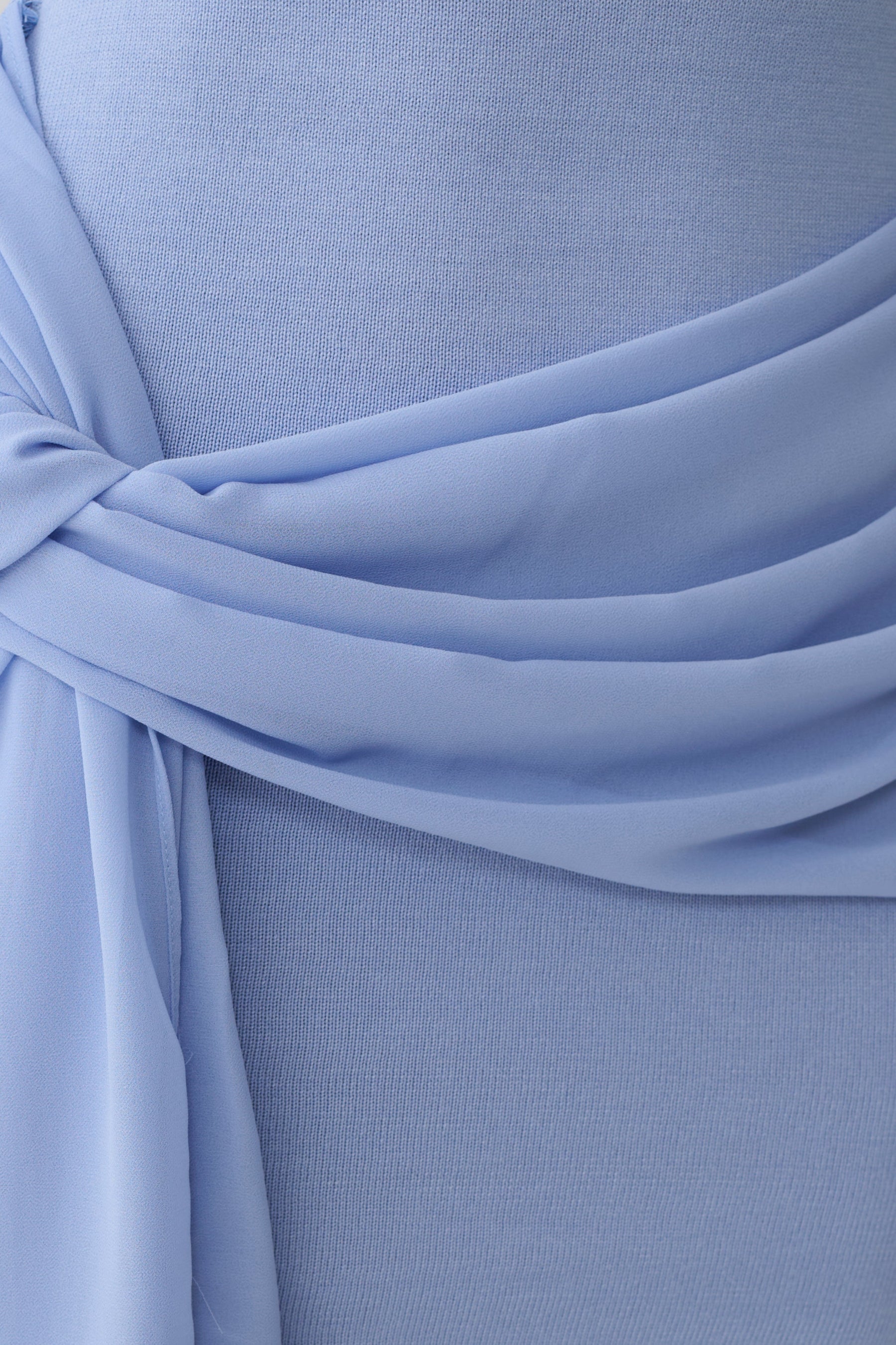 Grayson Knit Chiffon Mini Dress - Cornflower Blue
