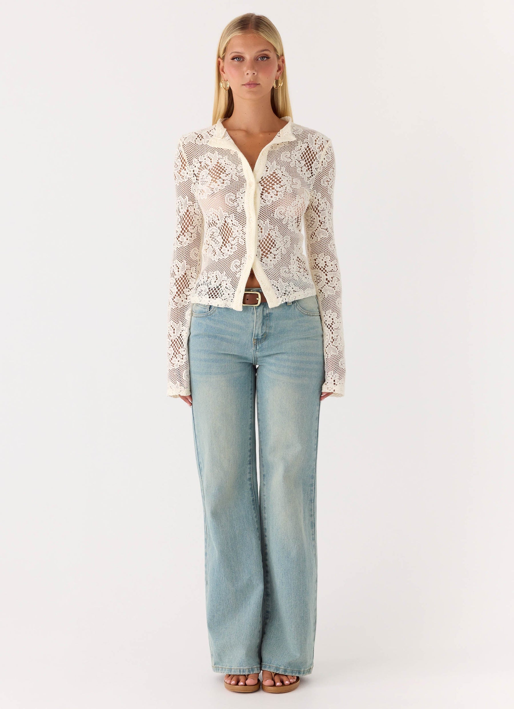 Orellia Long Sleeve Top - Ivory