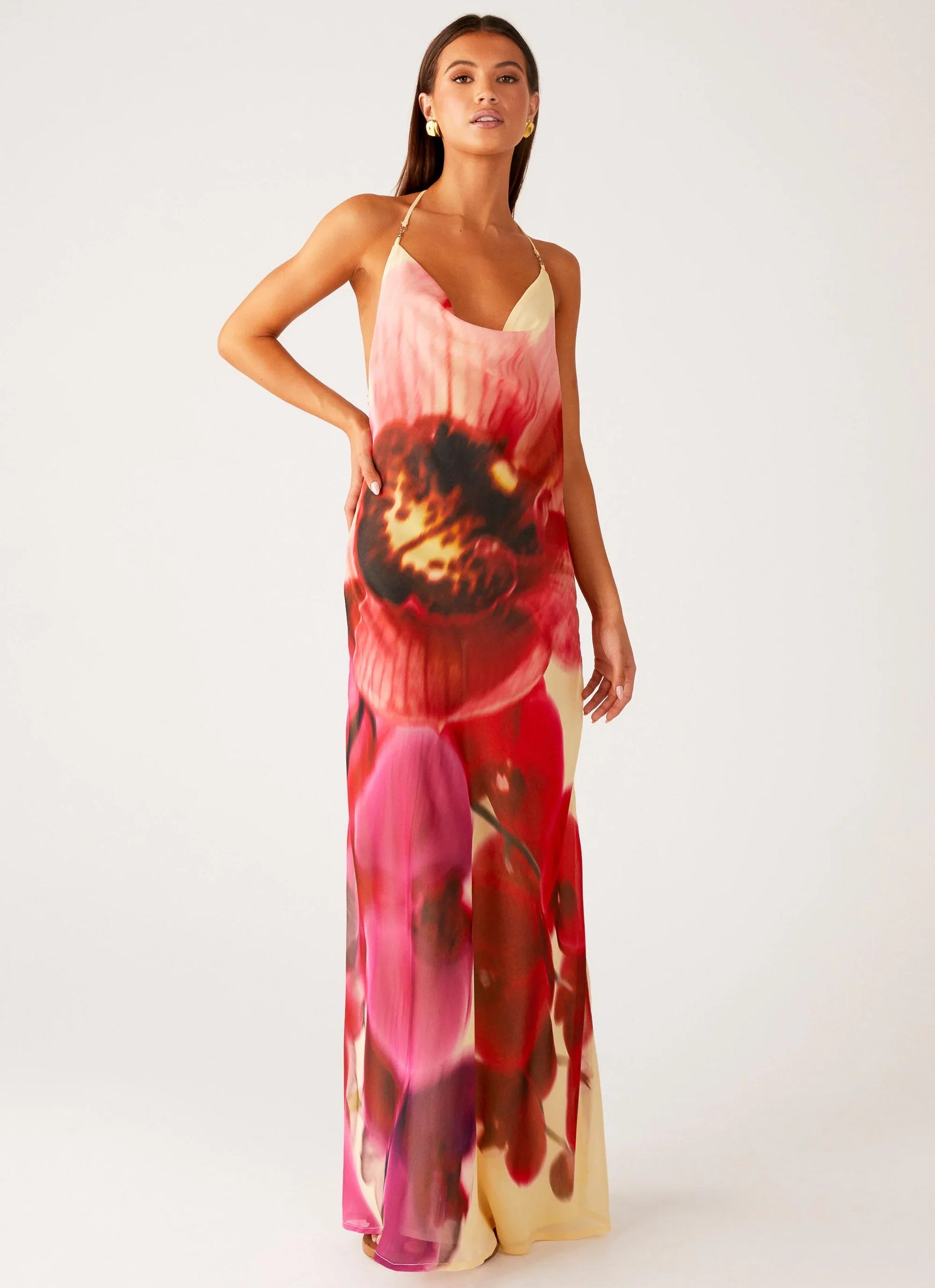 Morning Crush Cowl Maxi Dress - Yellow Bloom