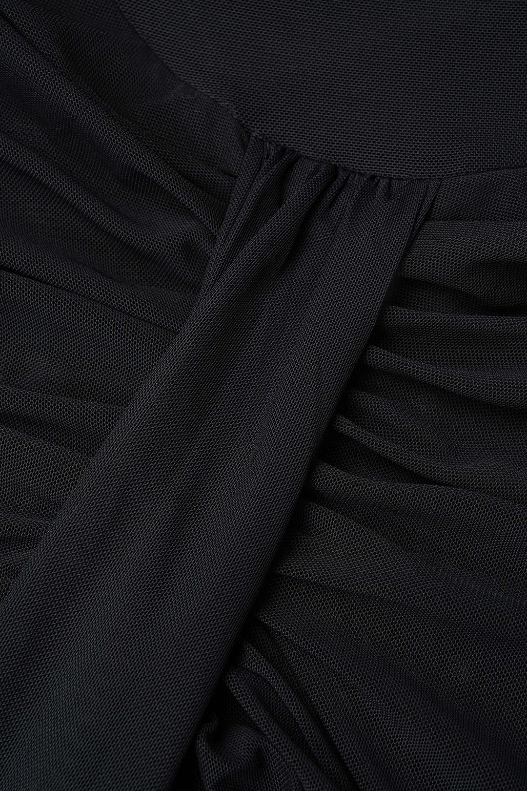 Patchwork Mesh One Shoulder Ruched Sleeveless Maxi Dress