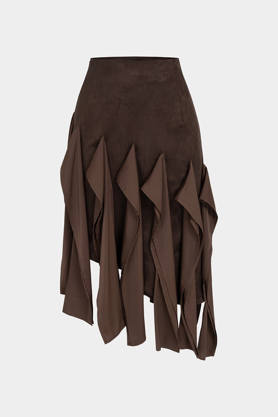 Asymmetrical Ruched Ruffle Skirt