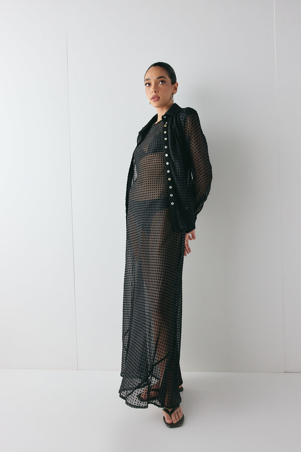 Grace Sheer Maxi Dress Black