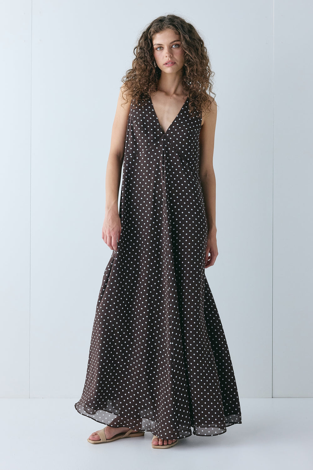 Maeve Maxi Dress Chocolate Polka Dot