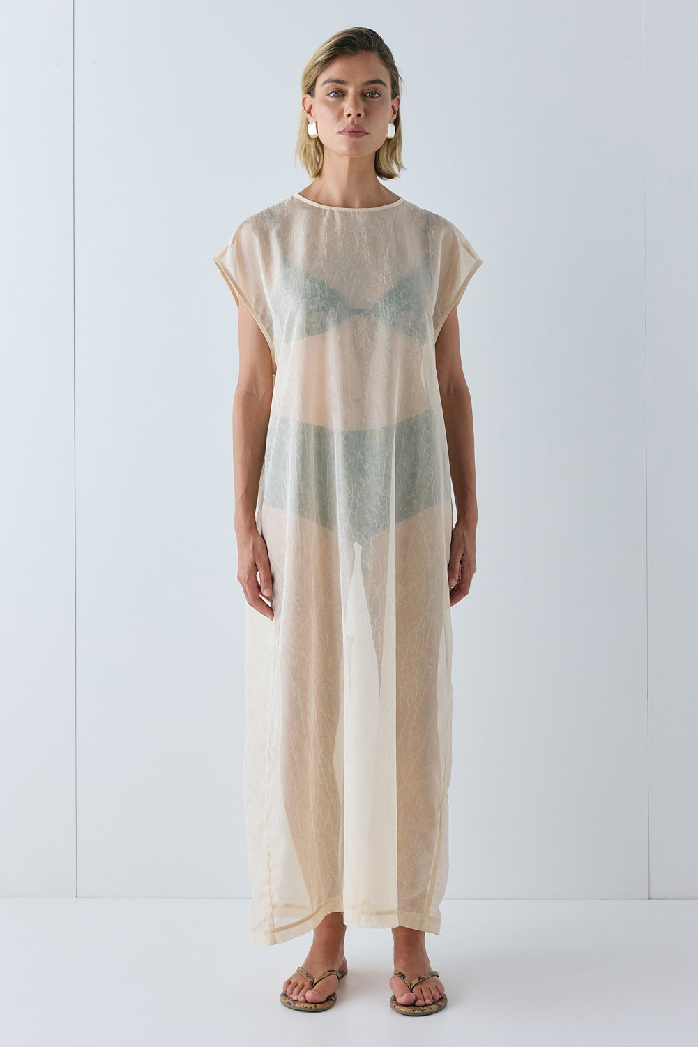 Nara Sheer Maxi Dress Ecru