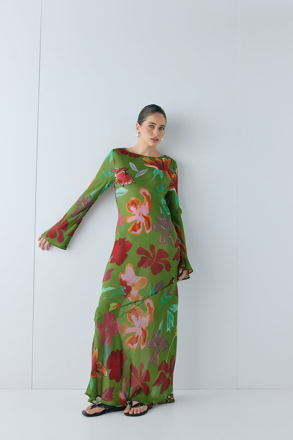 Luka Sheer Maxi Dress Poppy