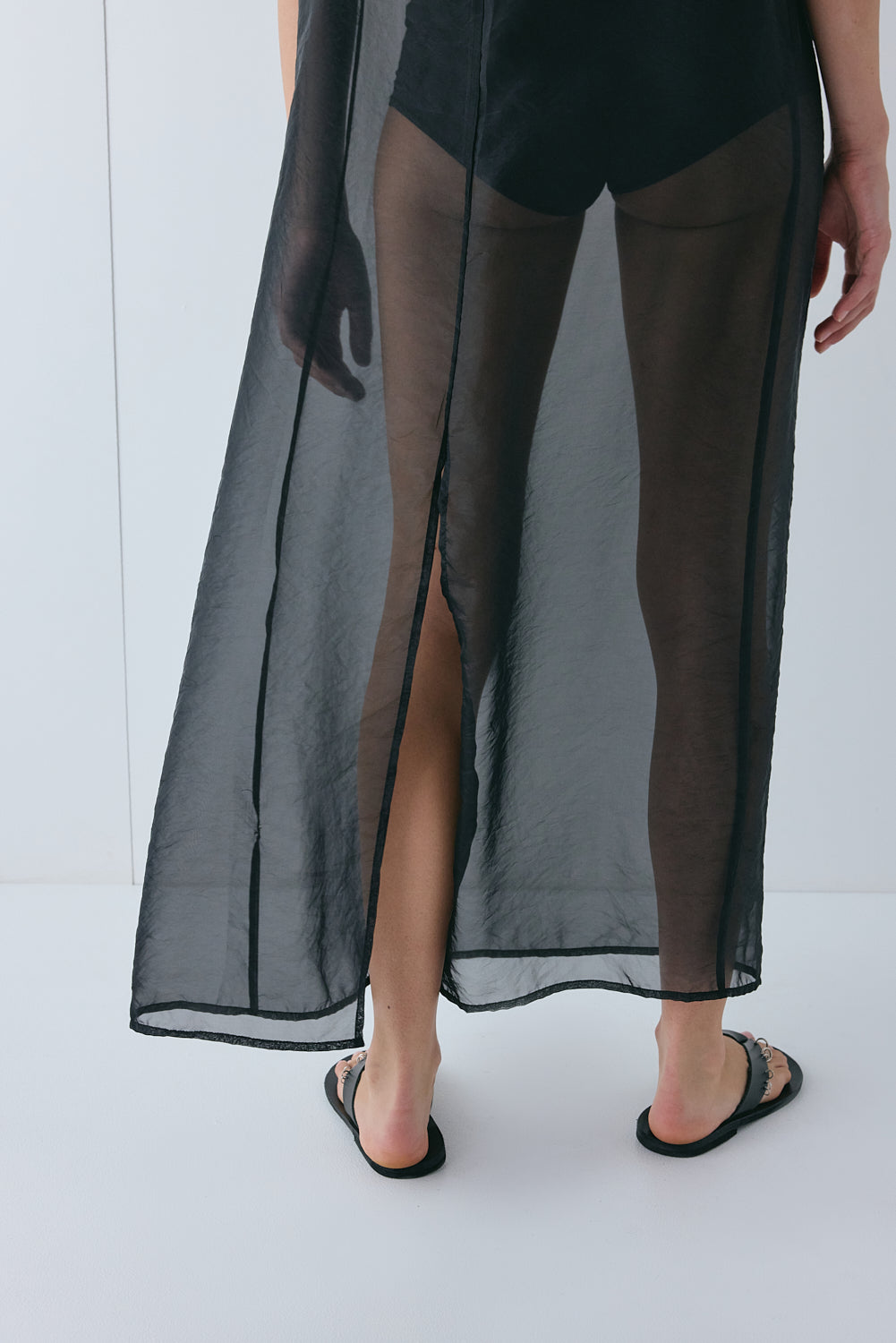 Serena Sheer Maxi Dress Black