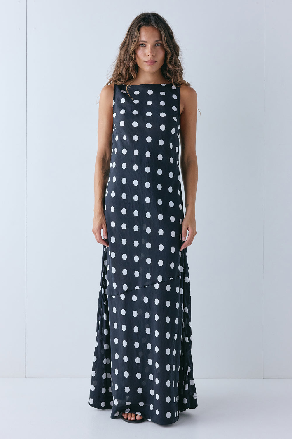 Imogen Maxi Dress Black Polka Dot