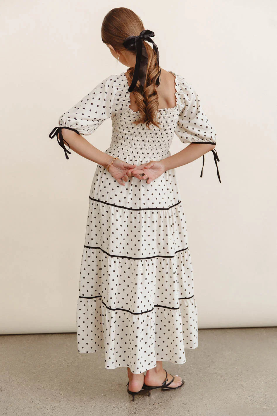 Hunter Smocked Polka Dot Dress
