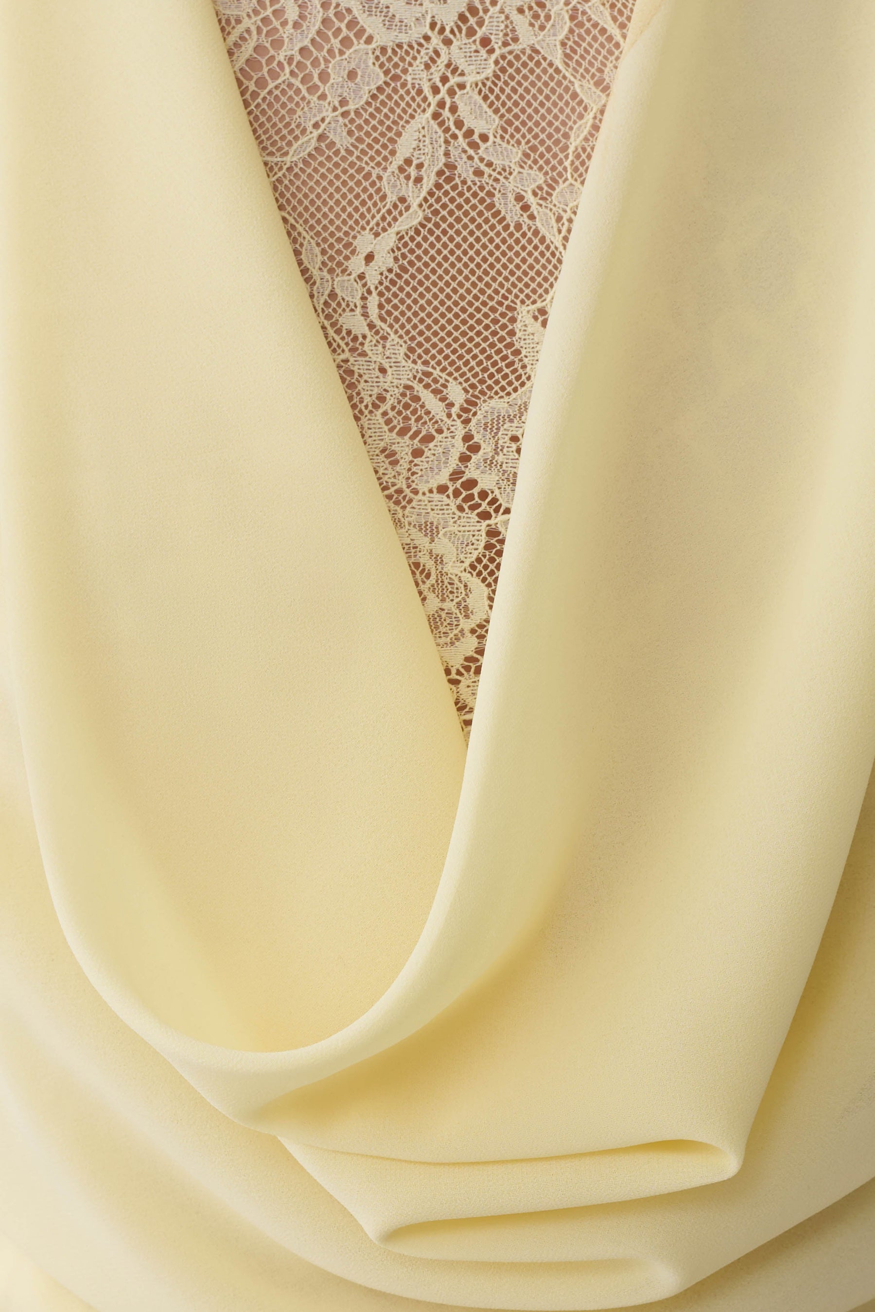 Arra Chiffon And Lace Halter Maxi Dress - Lemon