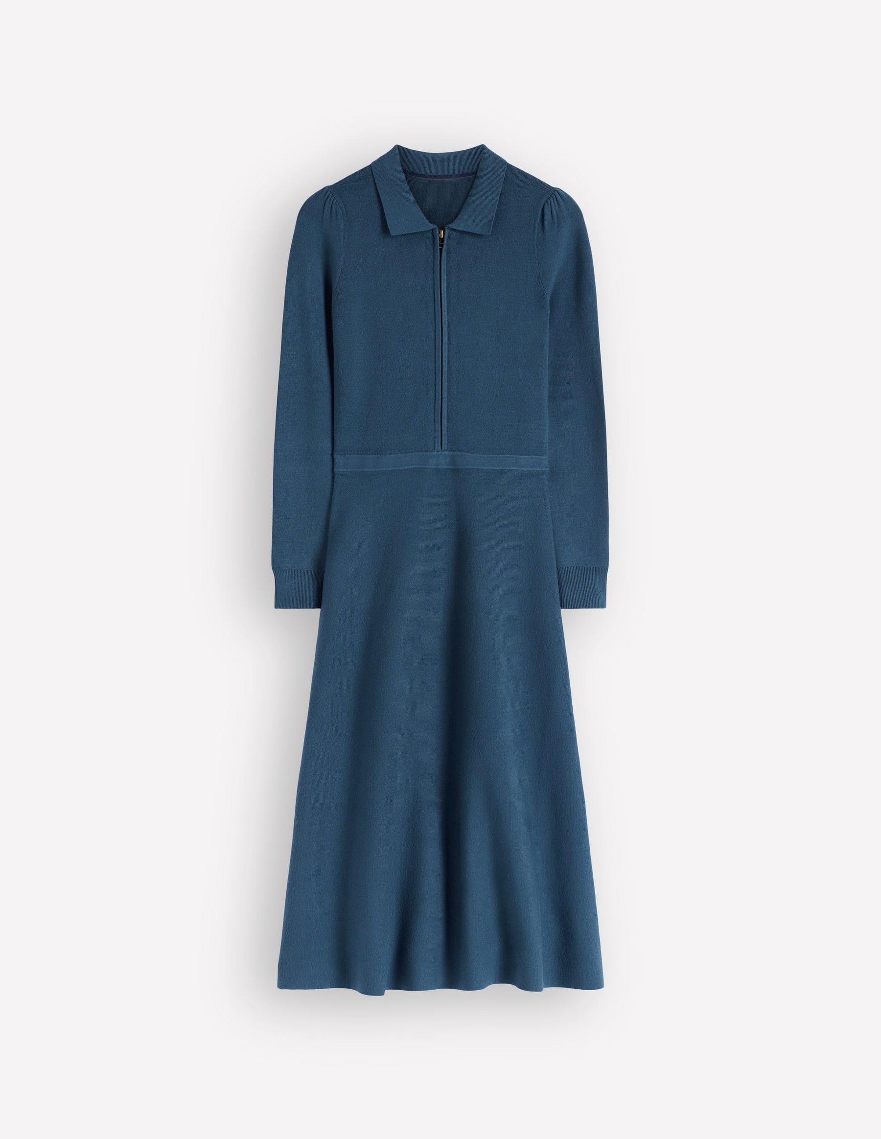 Fiona Zip Front Knitted Dress-Sailor Blue