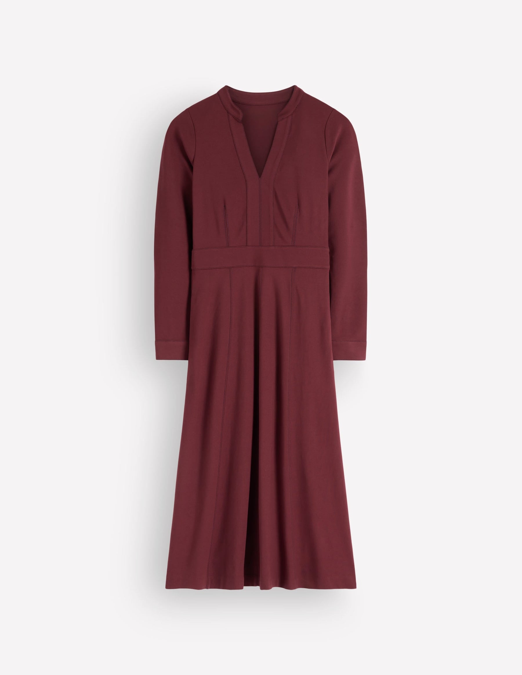 Alex Ponte Contrast Midi Dress-Chocolate Truffle