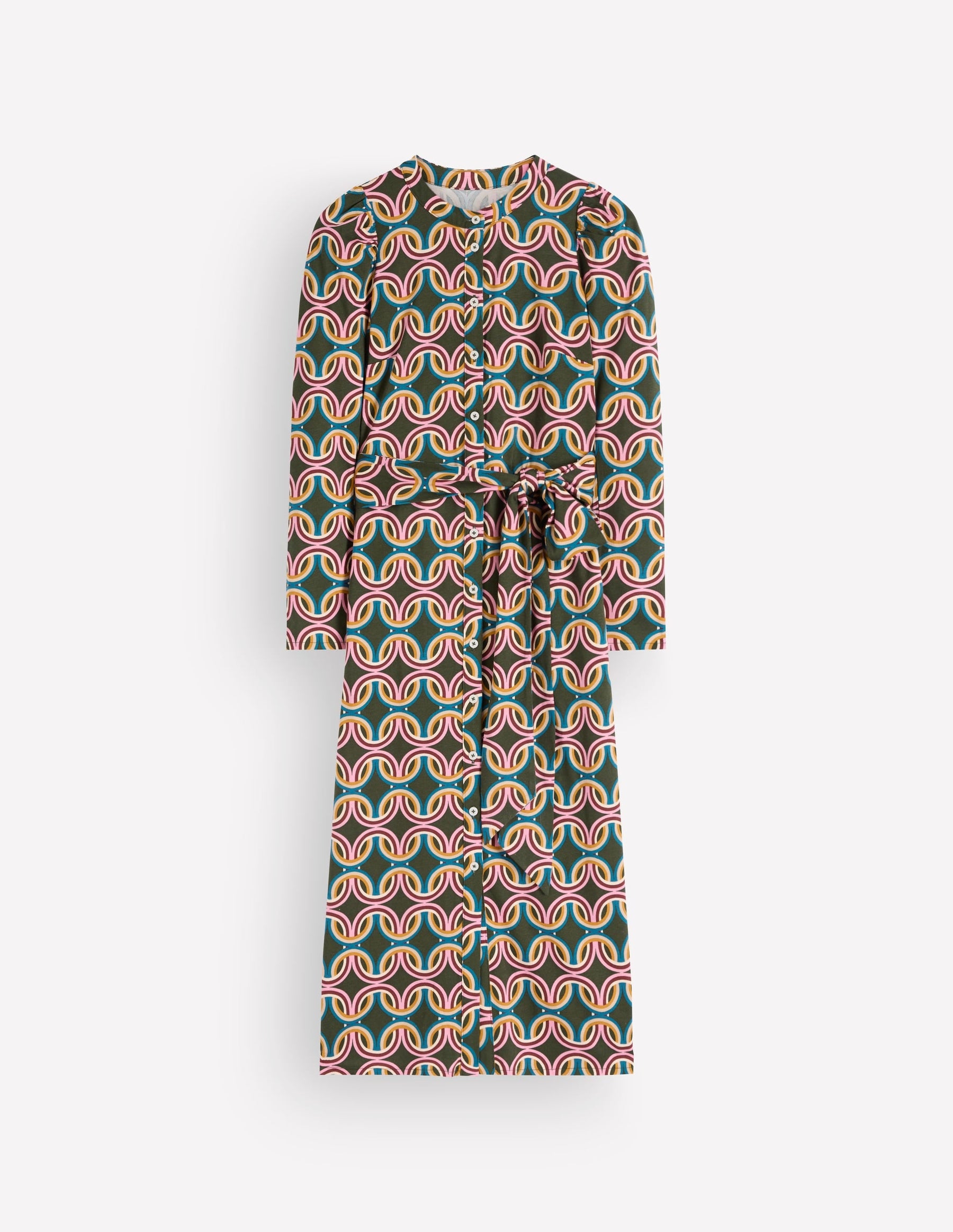 Honor Column Jersey Midi Dress-Duffle Bag, Geo Parade