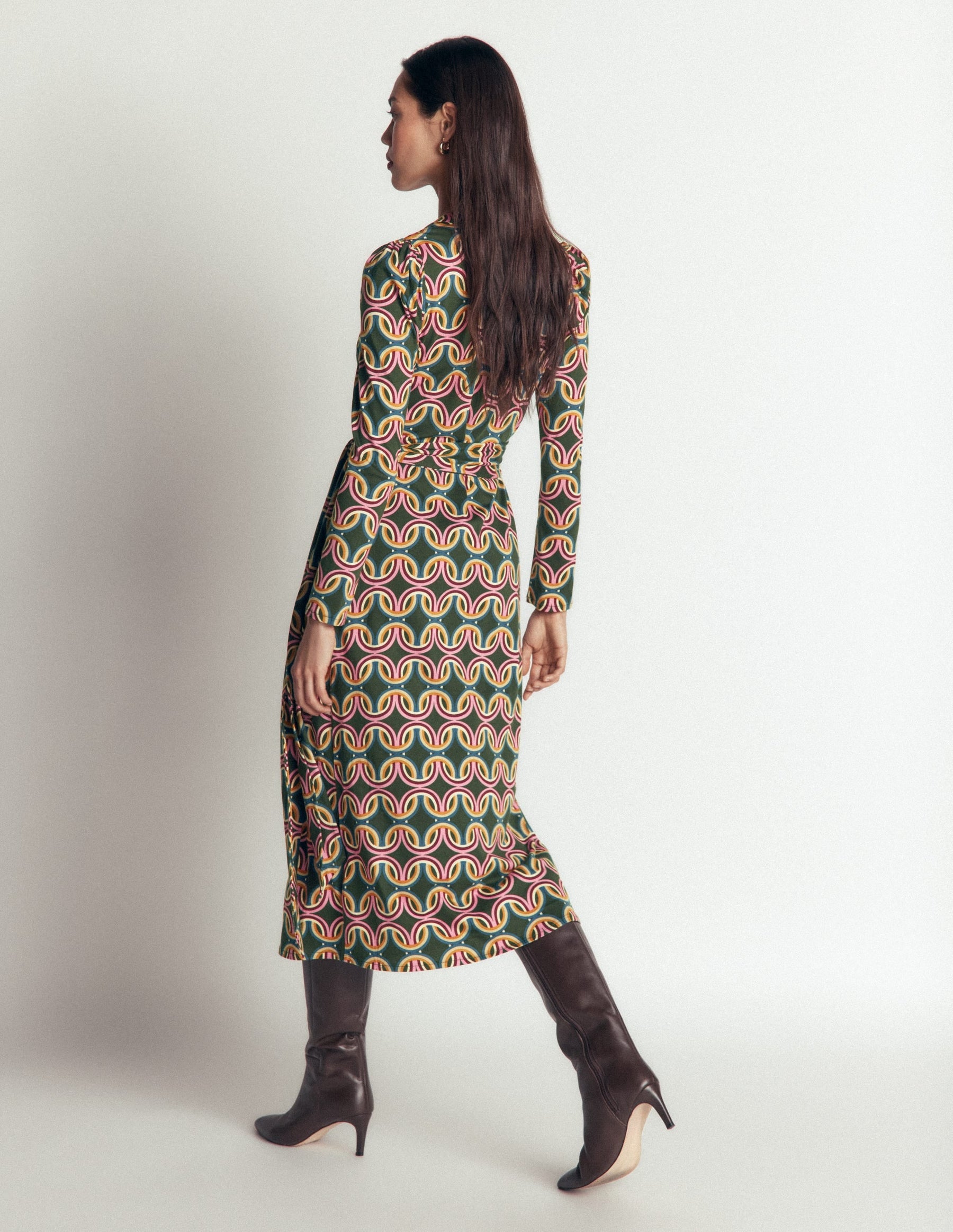 Honor Column Jersey Midi Dress-Duffle Bag, Geo Parade
