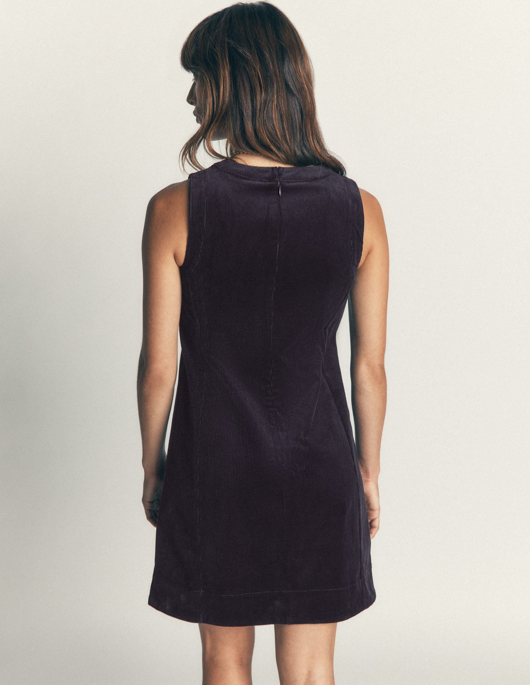 Lou Cord Shift Dress-Navy