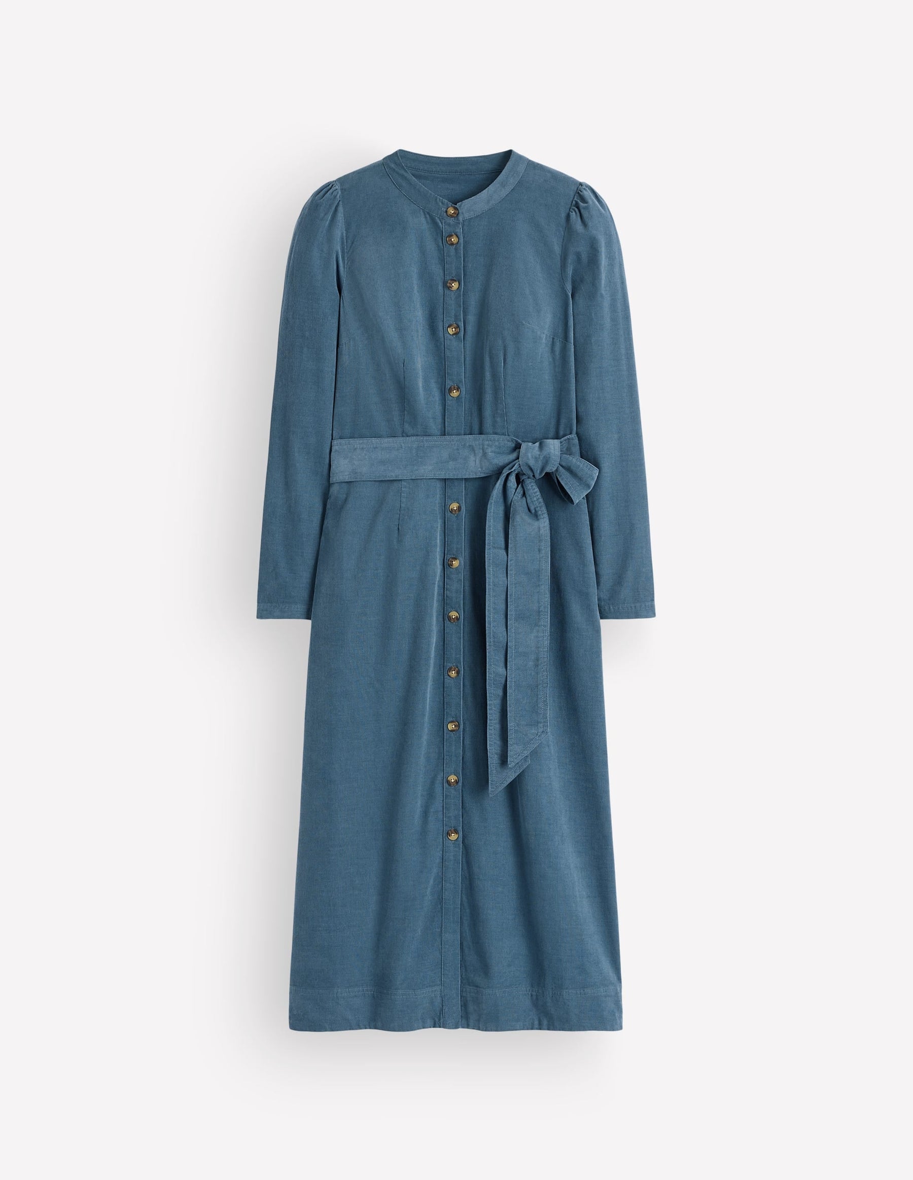 Louise Cord Midi Shirt Dress-Storm Blue