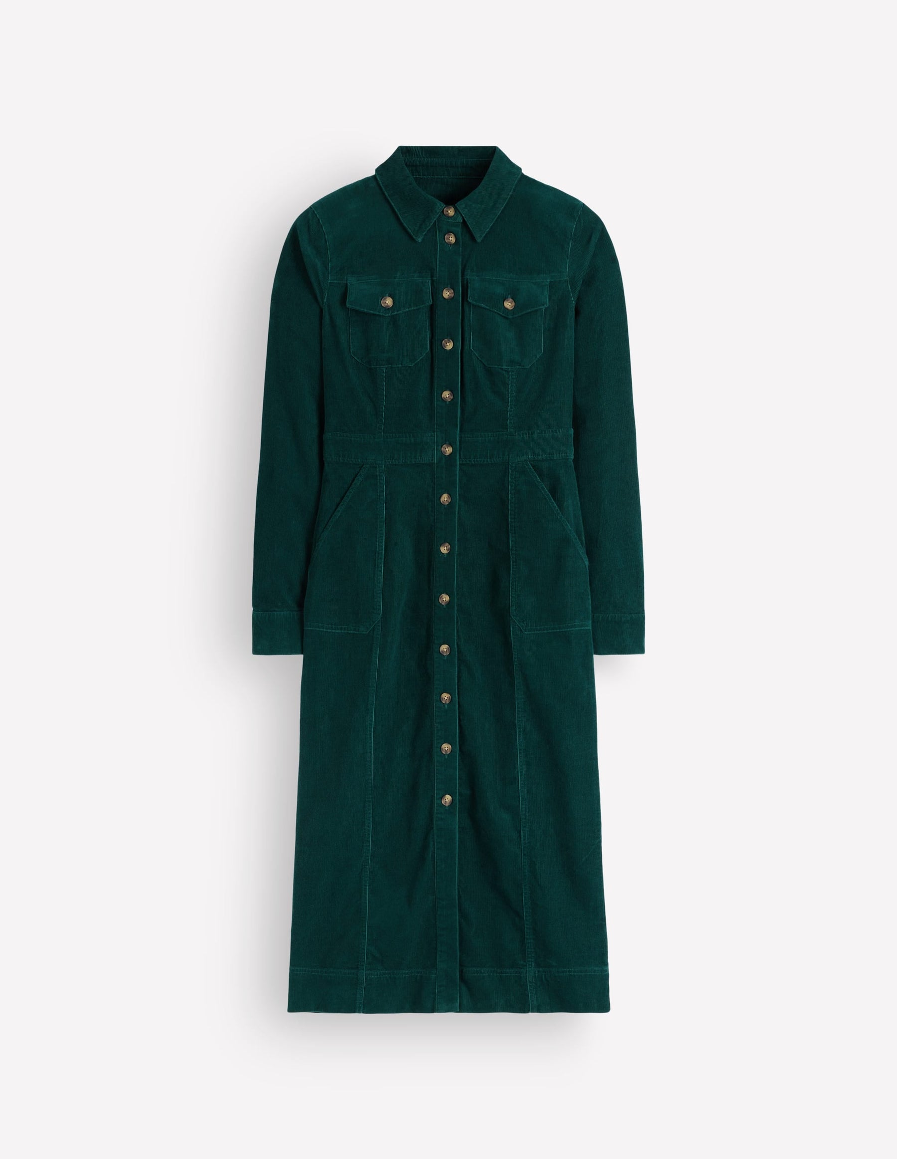 Fleur Cord Midi Dress-Midnight Teal