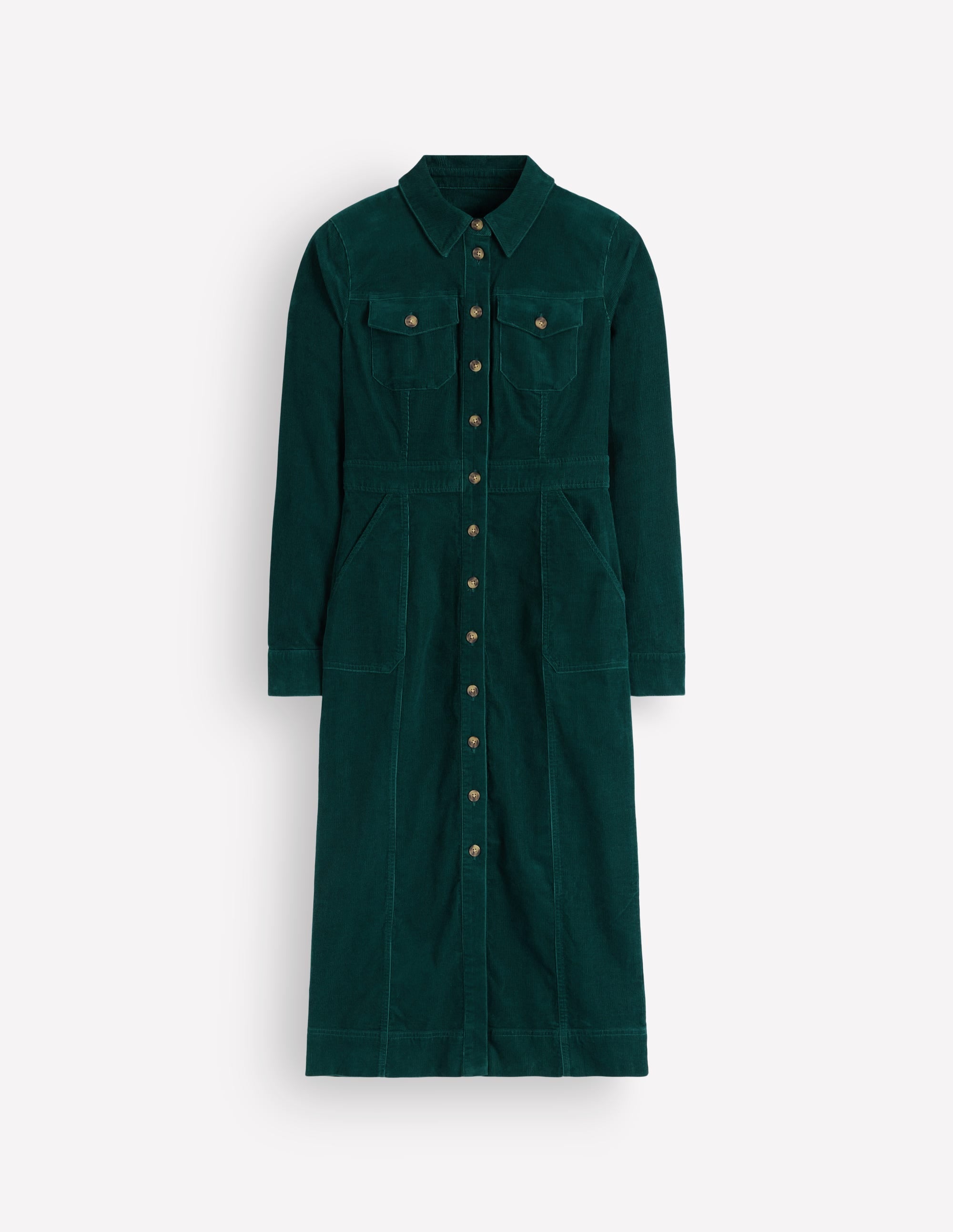 Fleur Cord Midi Dress-Midnight Teal