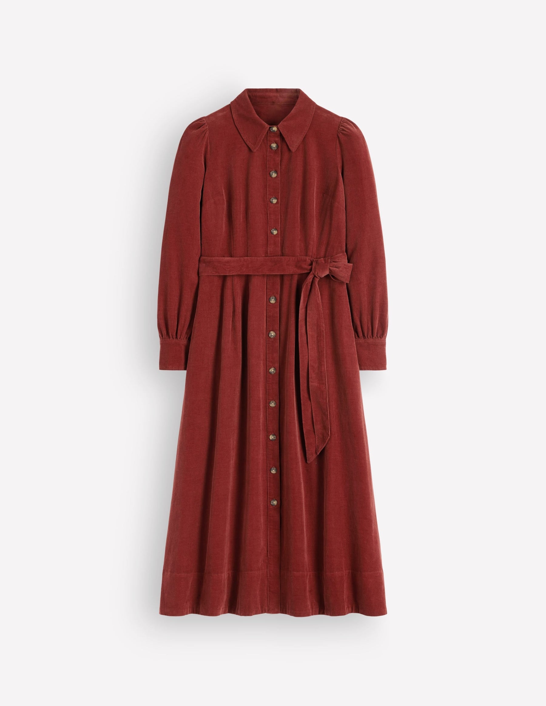 Maeve Cord Midi Shirt Dress-Spiced Apple