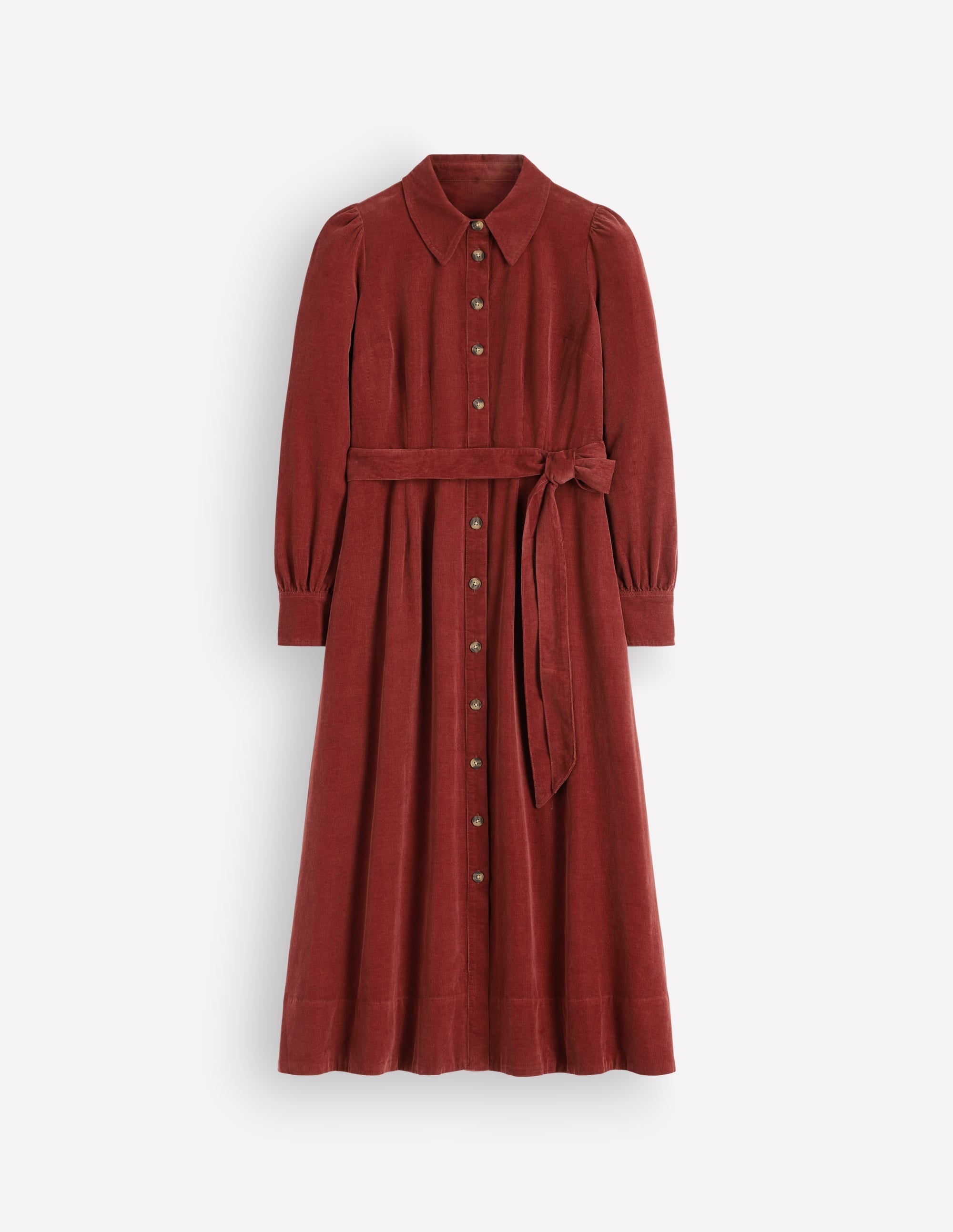Maeve Cord Midi Shirt Dress-Spiced Apple