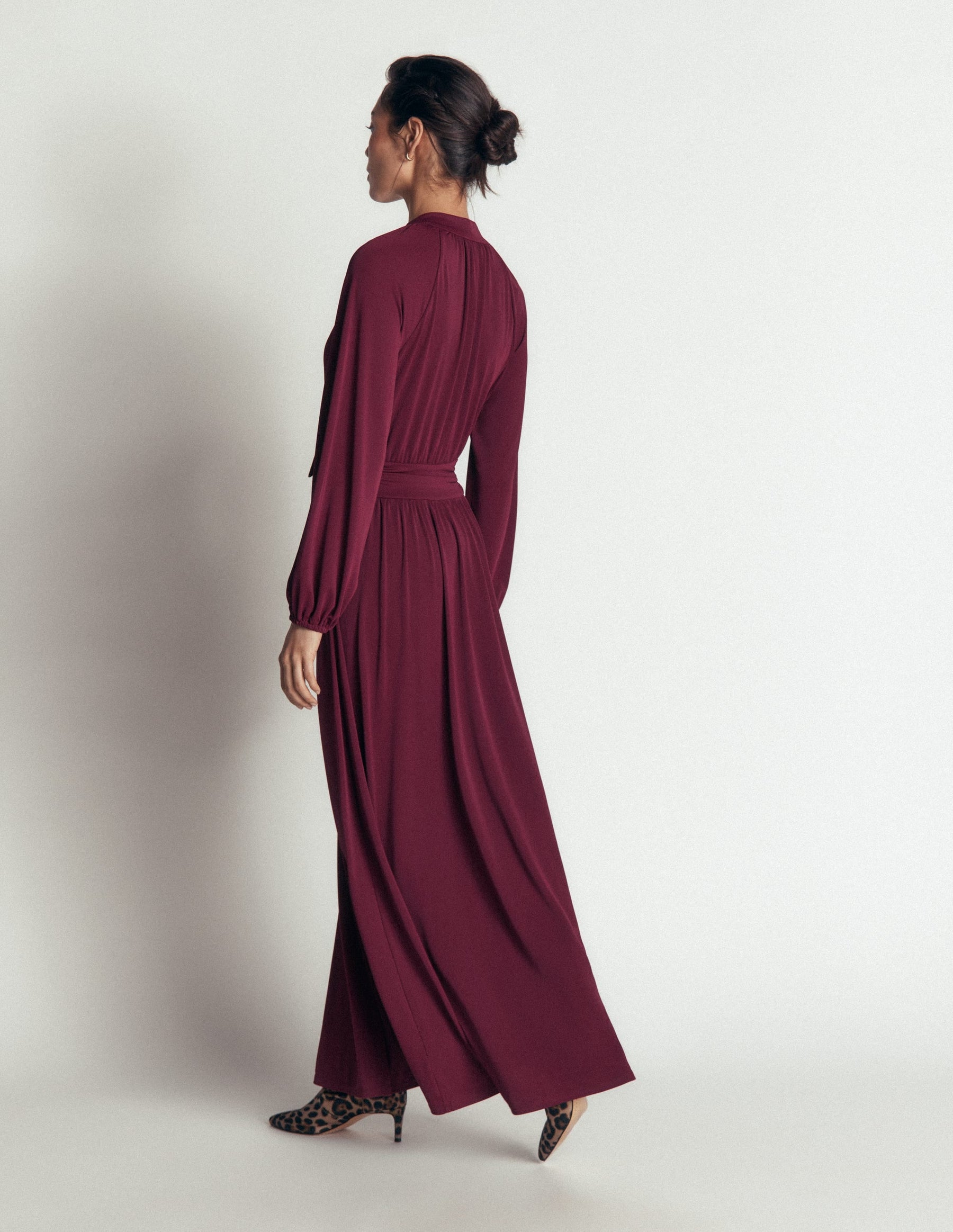 Pussybow Jersey Maxi Dress-Deep Wisteria