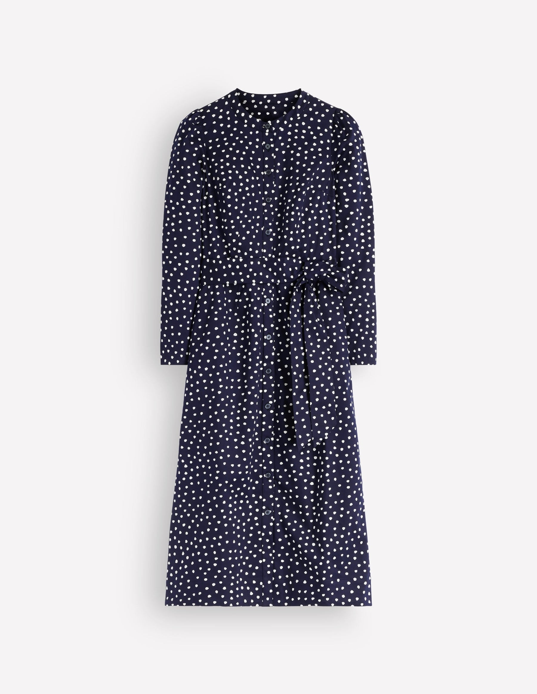 Louise Midi Shirt Dress-French Navy, Painted Dot