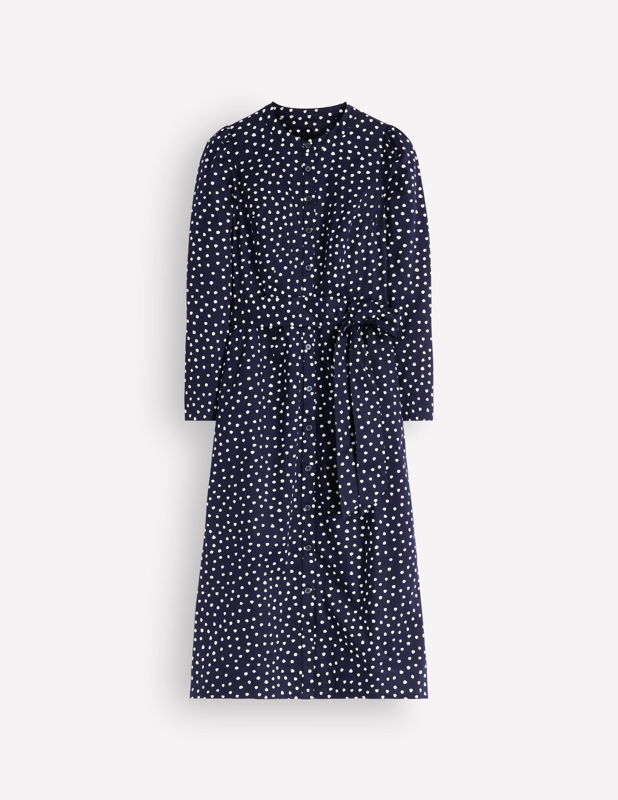 Louise Midi Shirt Dress-French Navy, Painted Dot
