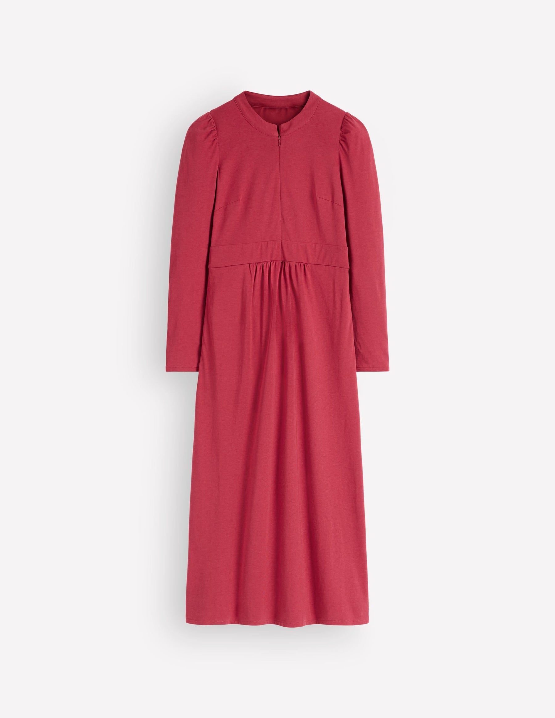 Hope Zip Detail Jersey Dress-Red Earth