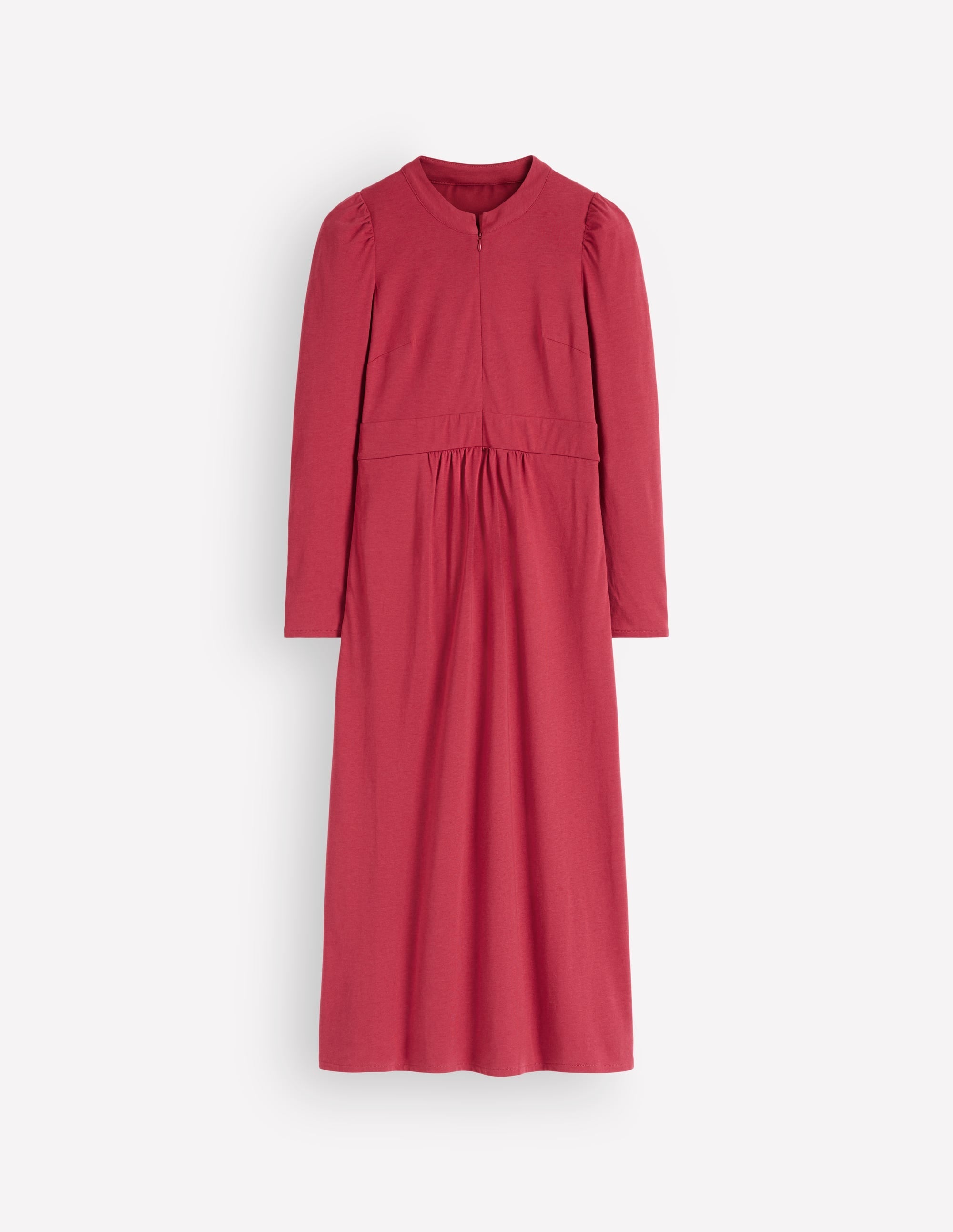 Hope Zip Detail Jersey Dress-Red Earth