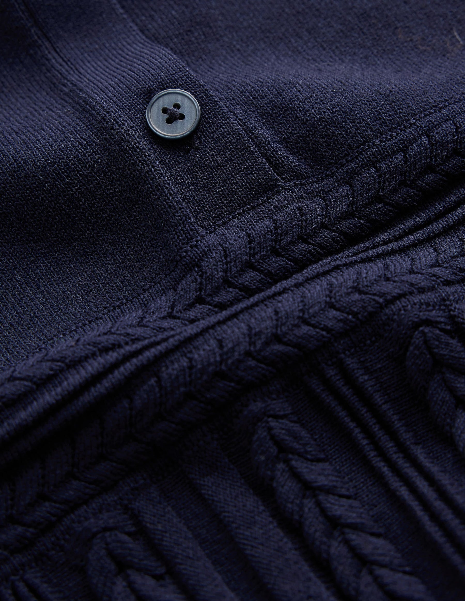 Cable Stitch Knitted Dress-Navy
