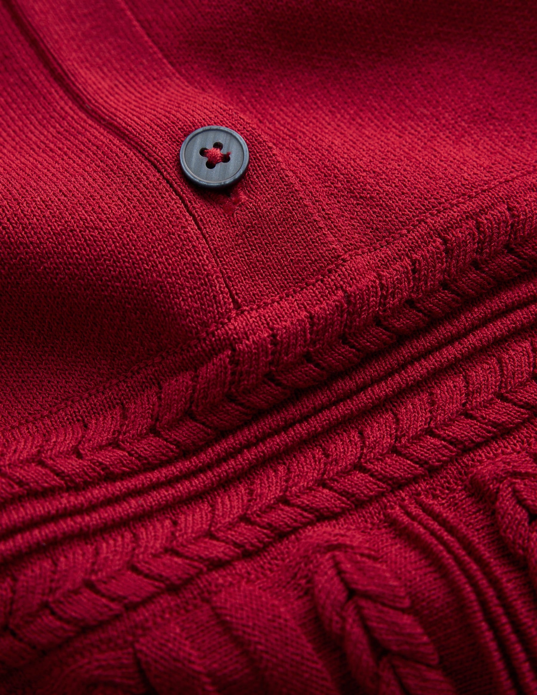 Cable Stitch Knitted Dress-Crimson Red