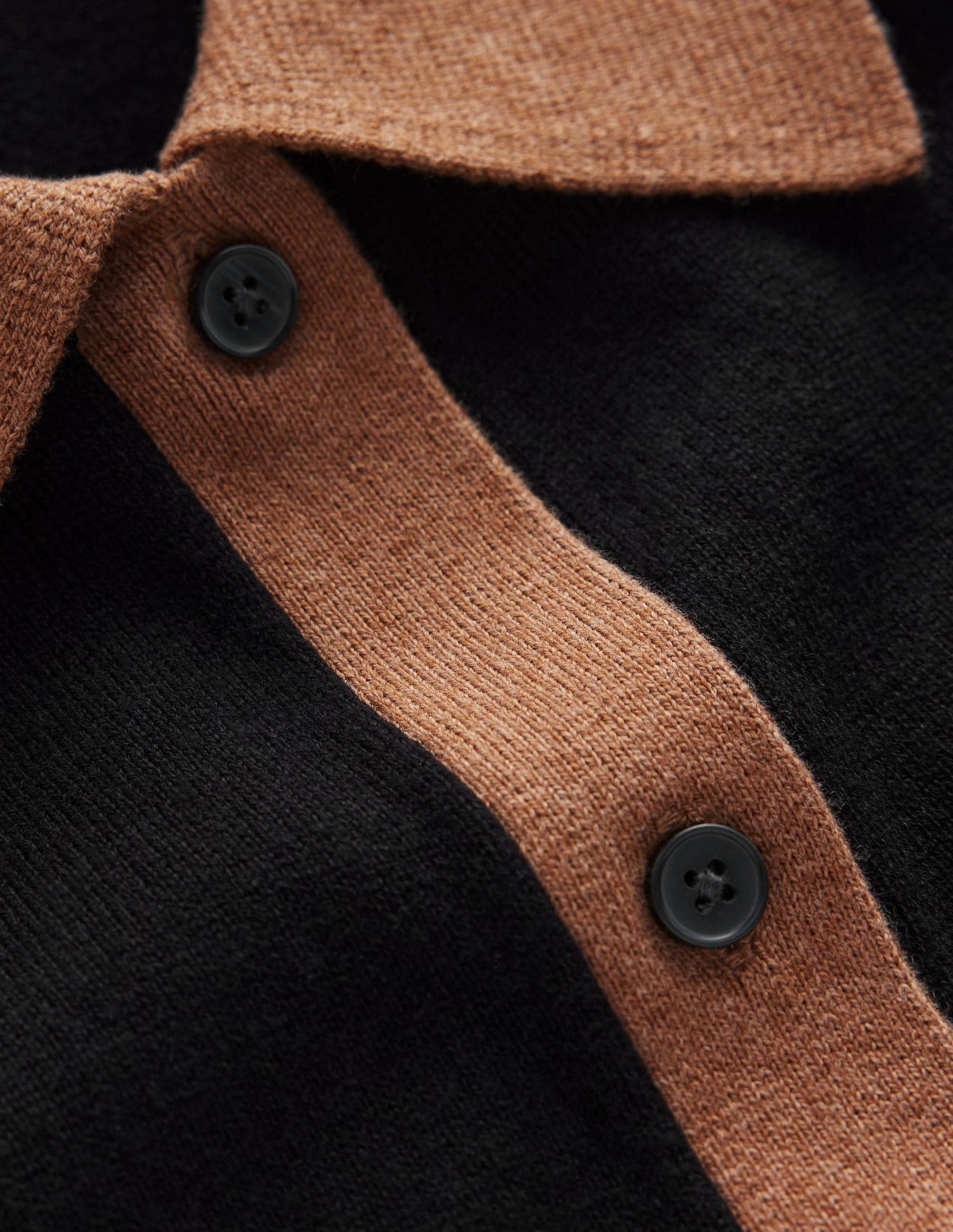 Jessica Knitted Shirt Dress-Black and Fall leaf