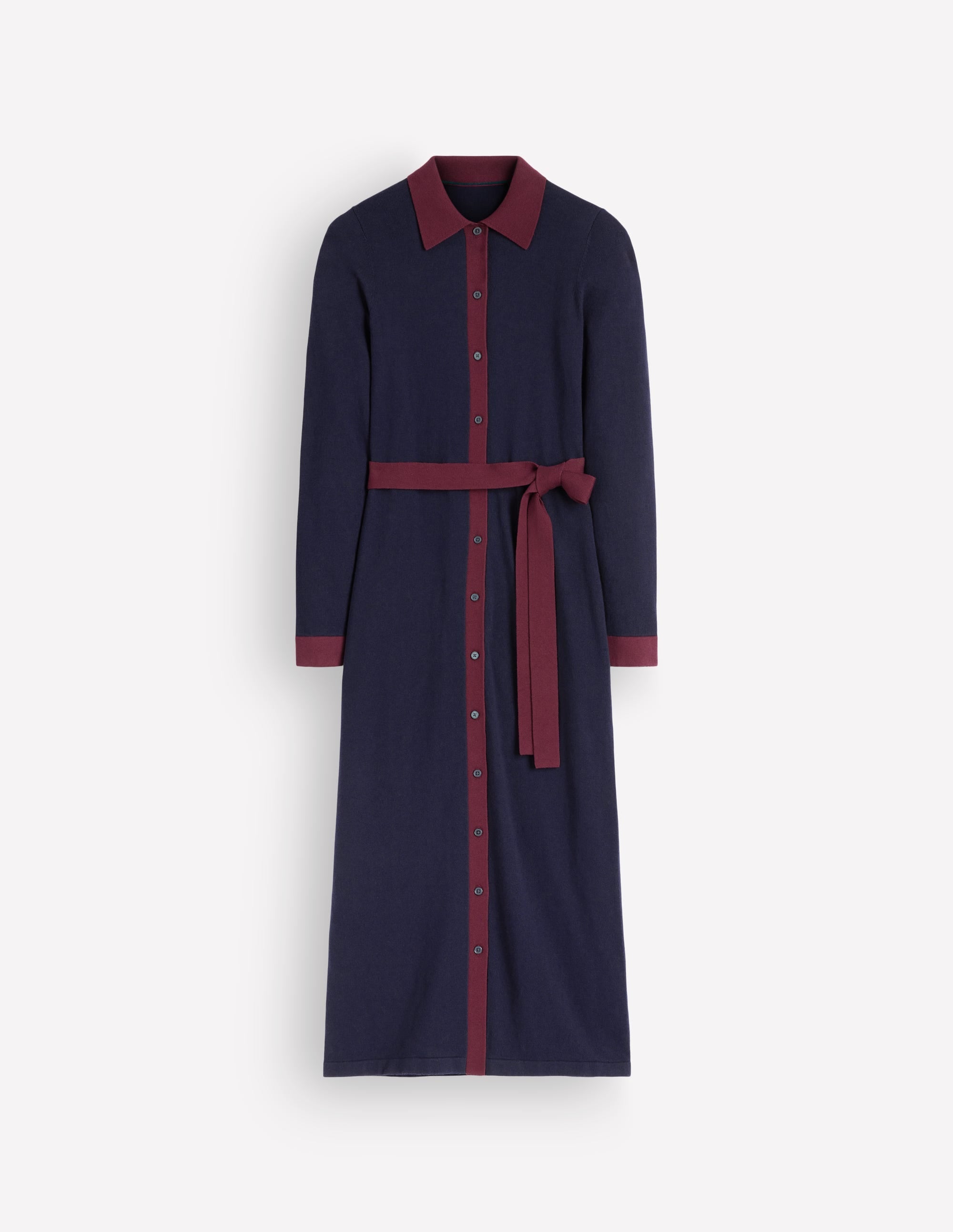 Jessica Knitted Shirt Dress-Evening Blue, Deep Wisteria