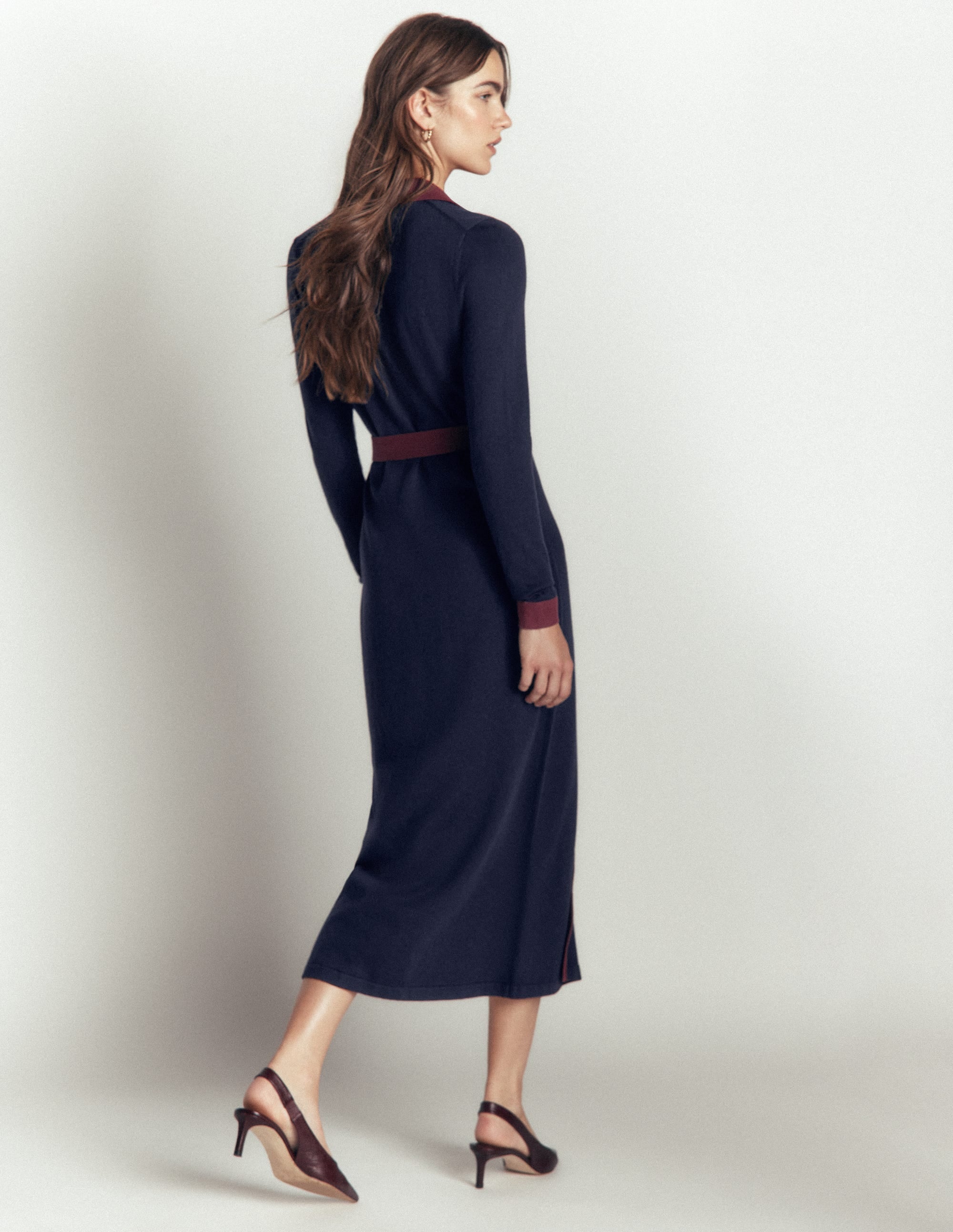 Jessica Knitted Shirt Dress-Evening Blue, Deep Wisteria