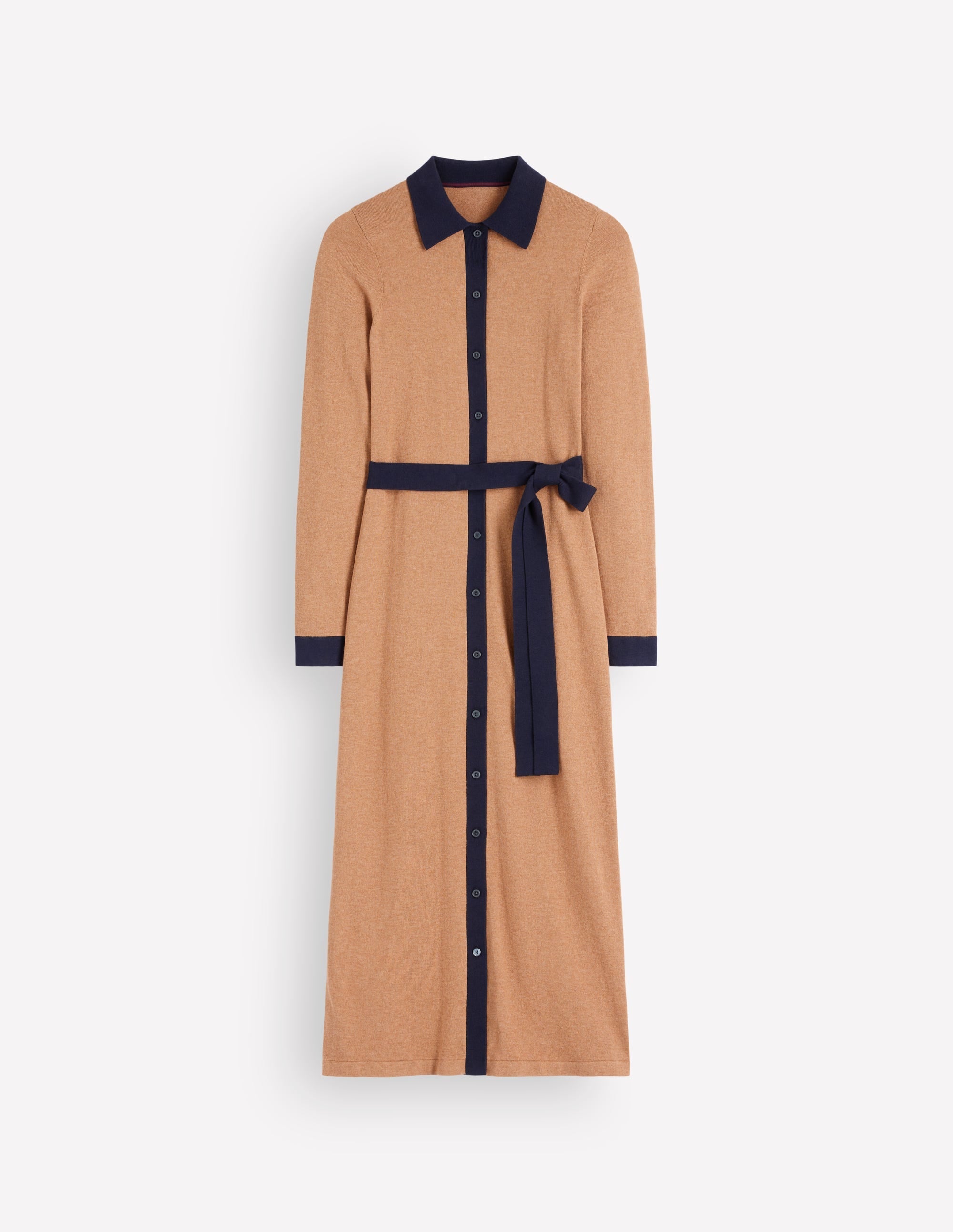 Jessica Knitted Shirt Dress-Fall Leaf/ Evening Blue