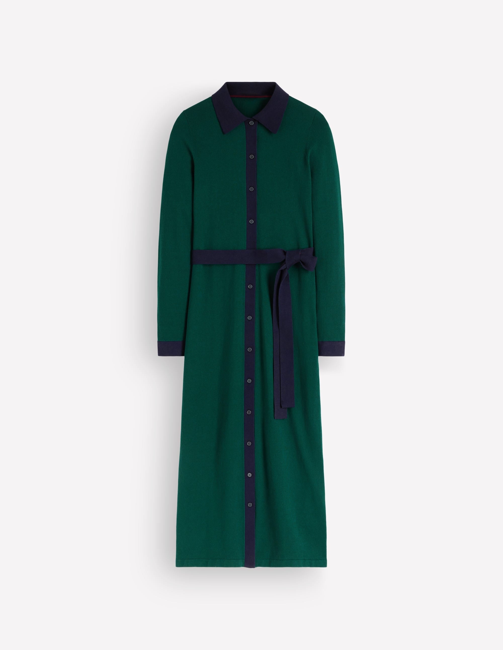 Jessica Knitted Shirt Dress-Malachite Green, Evening Blue