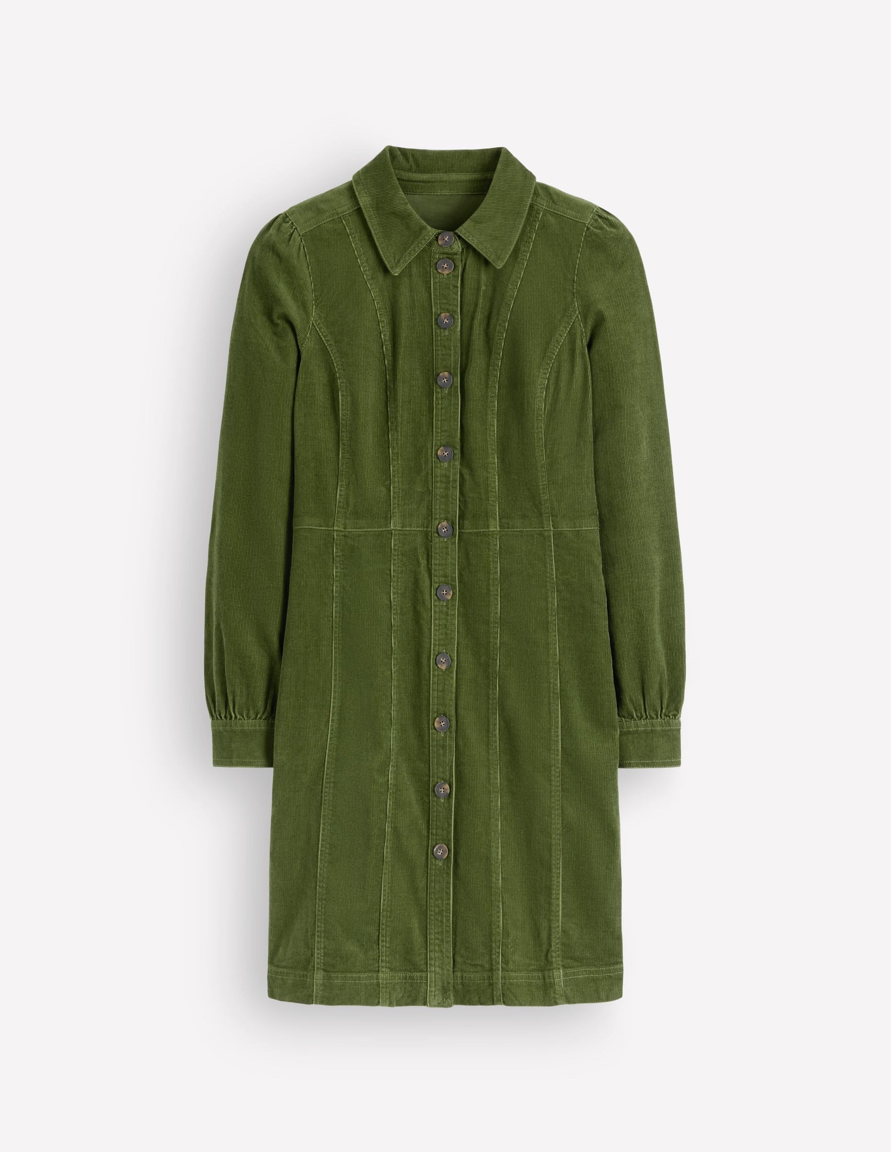 Rhoda Cord Short Dress-Forest Green