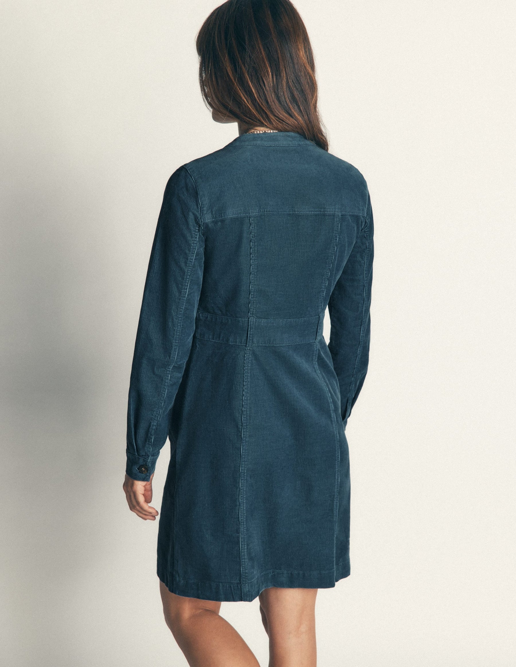 Zara Cord Short Dress-Storm Blue