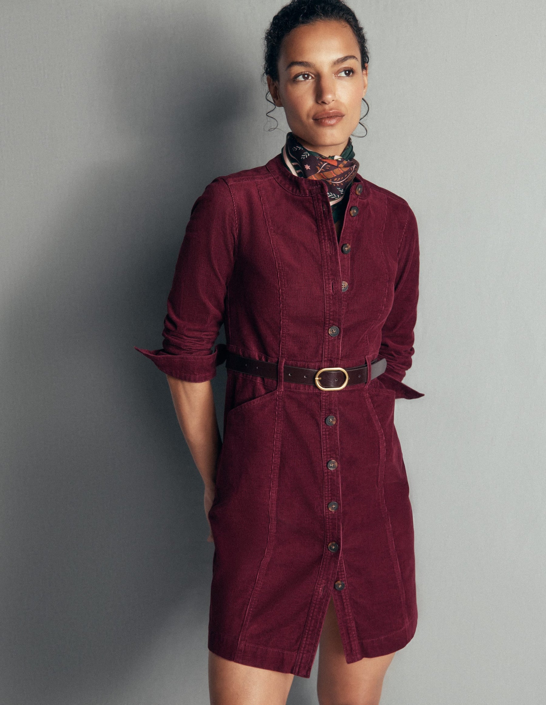 Zara Cord Short Dress-Deep Wisteria