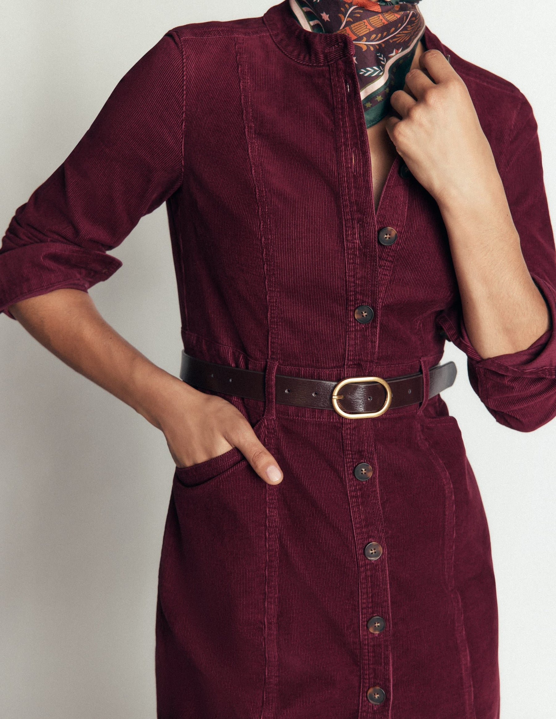 Zara Cord Short Dress-Deep Wisteria