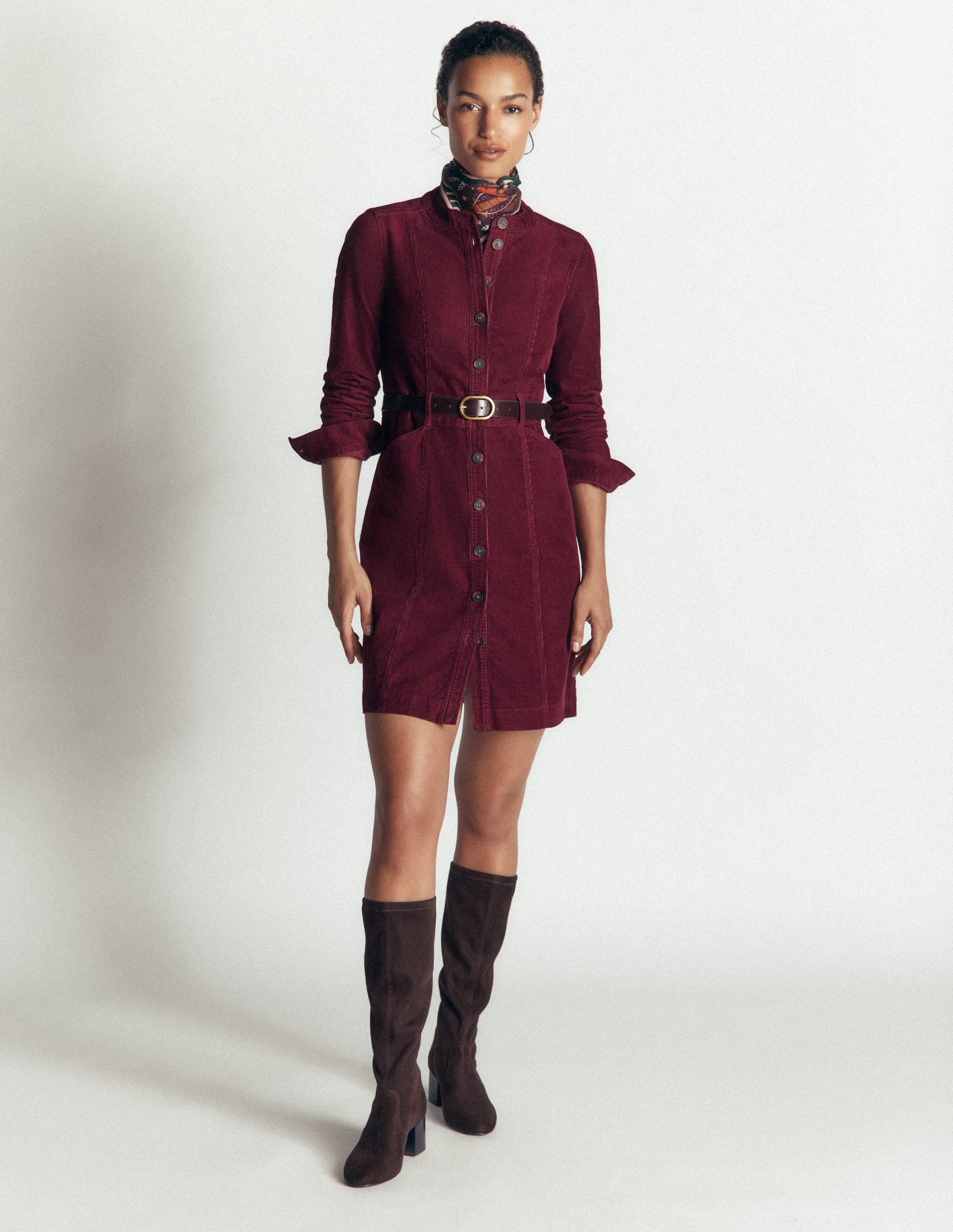 Zara Cord Short Dress-Deep Wisteria